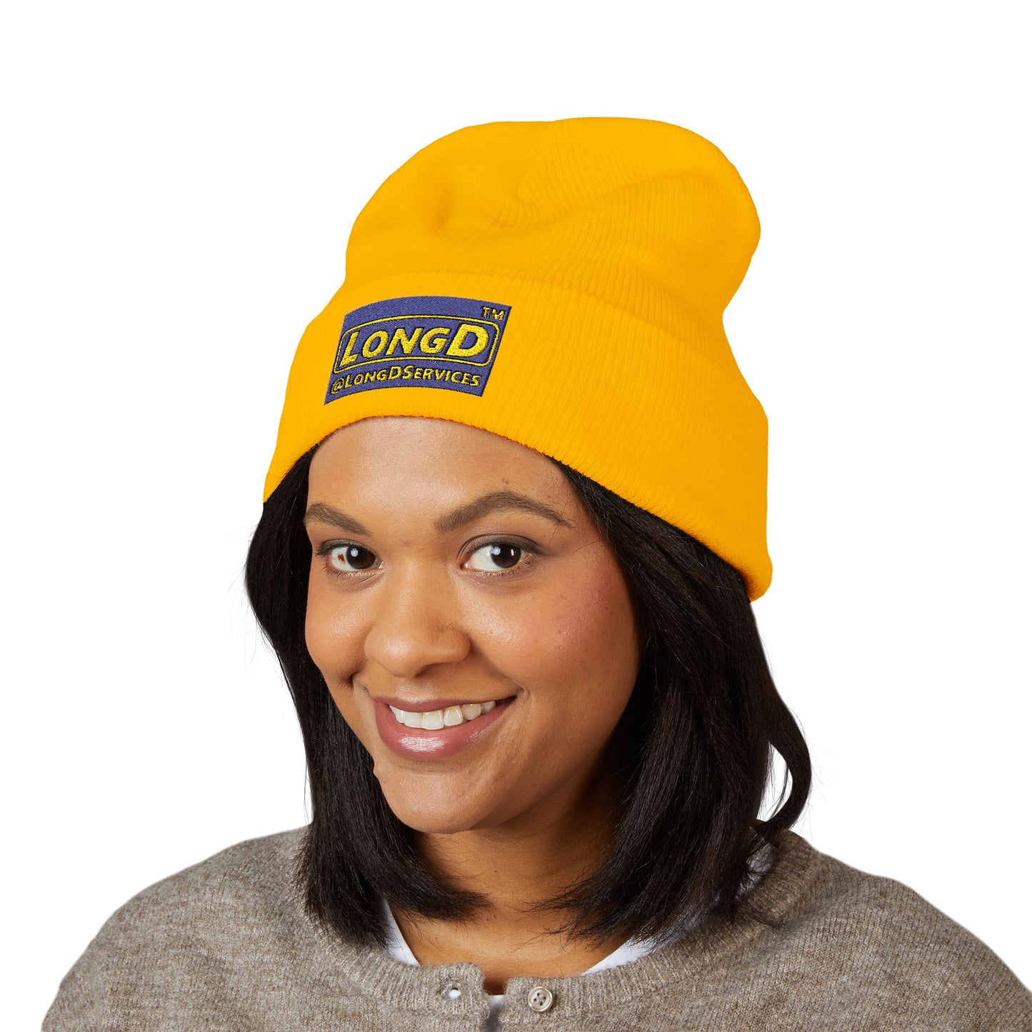 Embroidered Classic Cuffed Beanie Reverse Logo