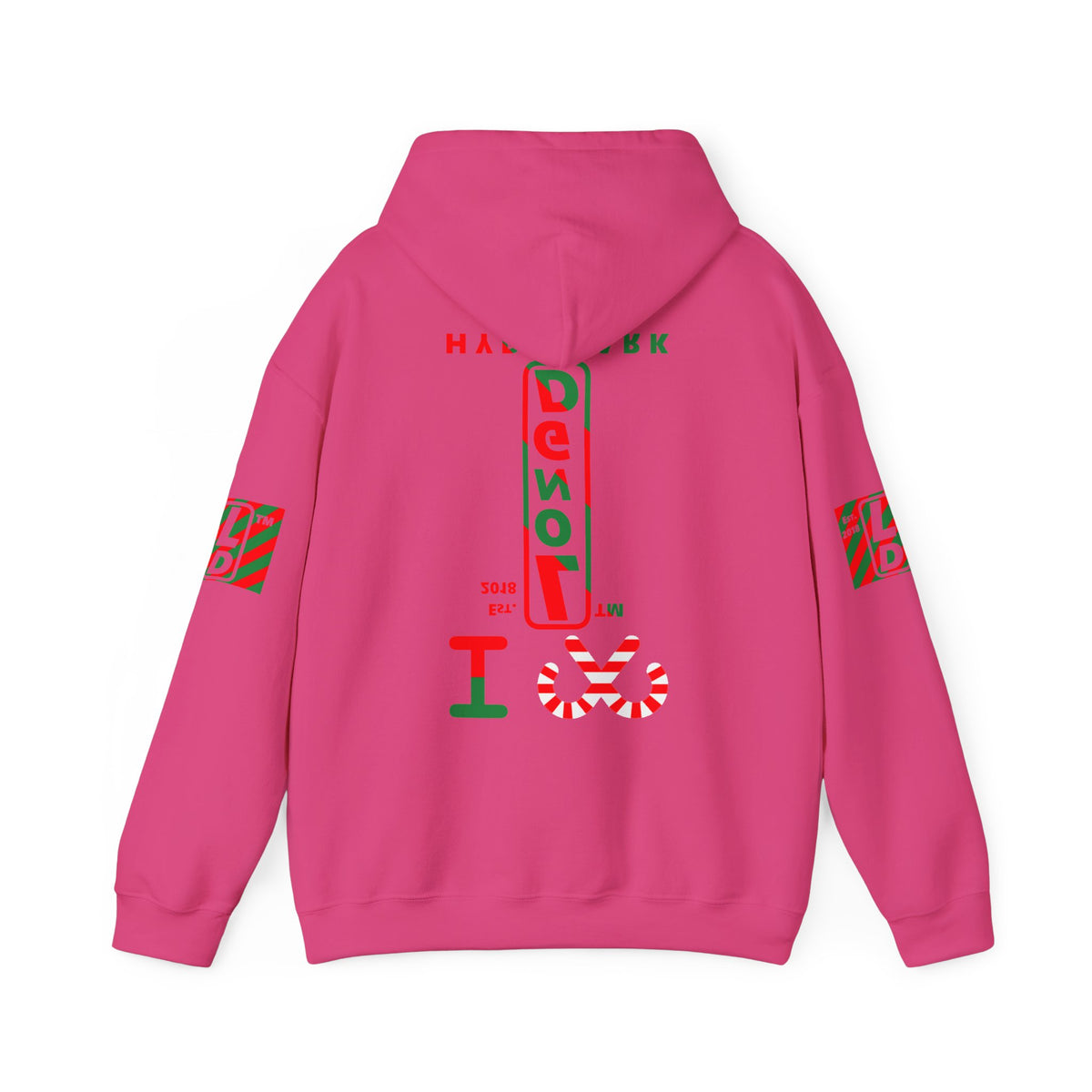 I candy cane LongD Hyde Park positive upright pixel-weighted 4-striped 4-print logo hoodie