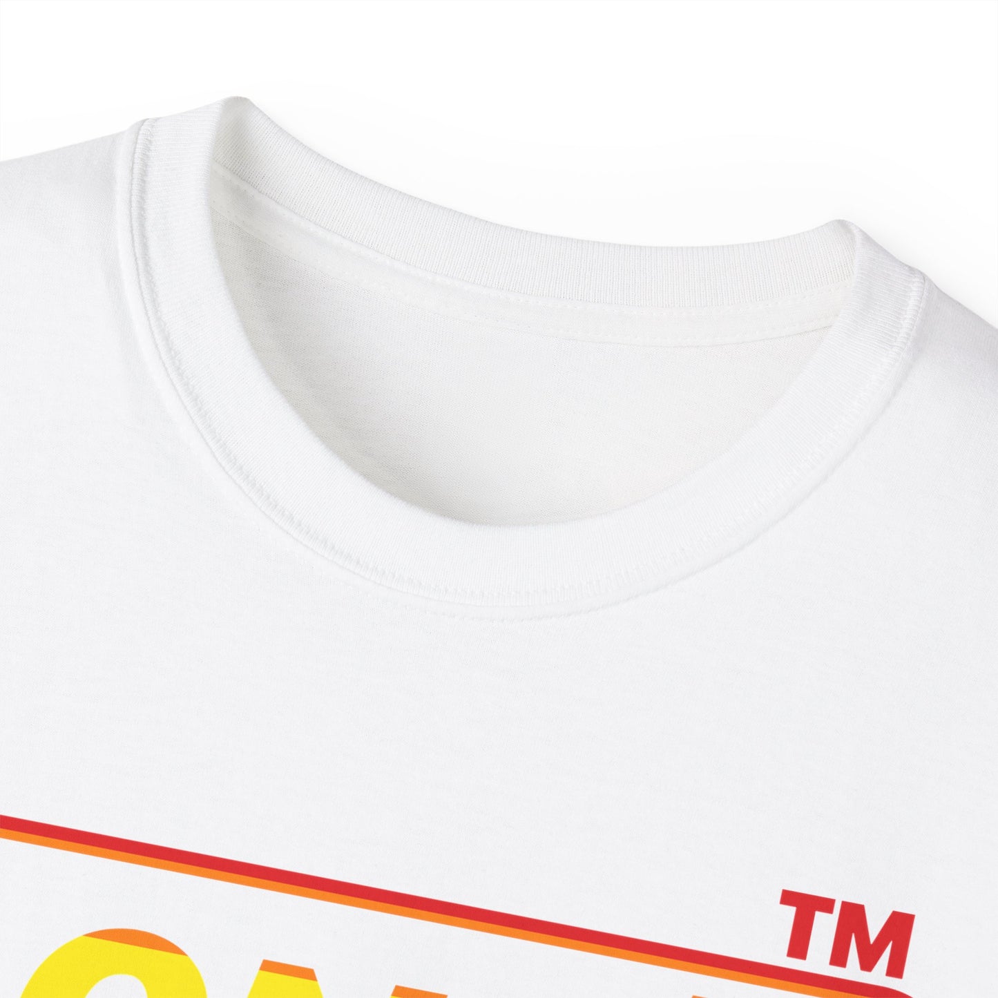 LongD positive vertical striped front-back Chicago logo cotton tee (Pride colors)
