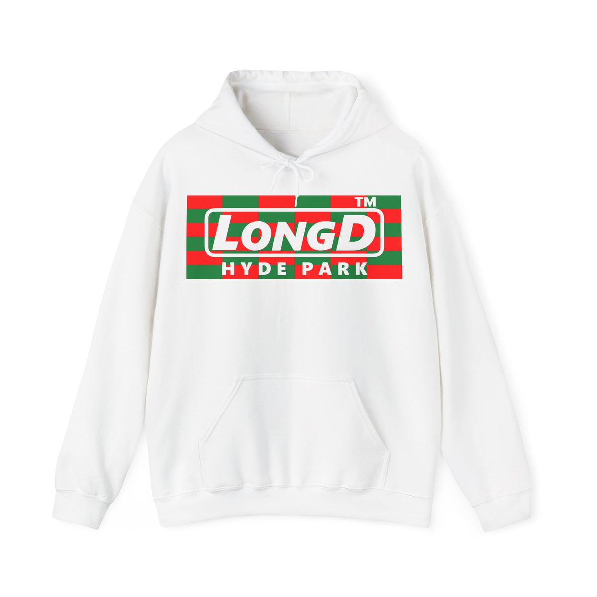 LongD Hyde Park negative tiled logo (Xmas colors) hoodie