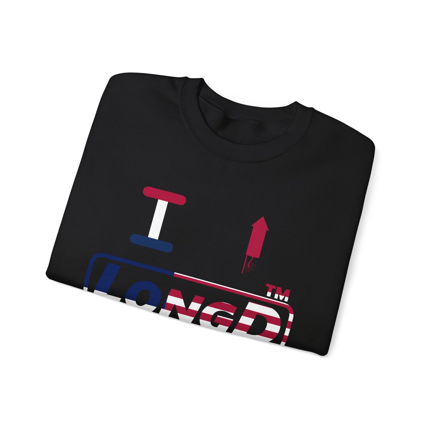 I firecracker LongD positive flag tag logo crewneck sweatshirt