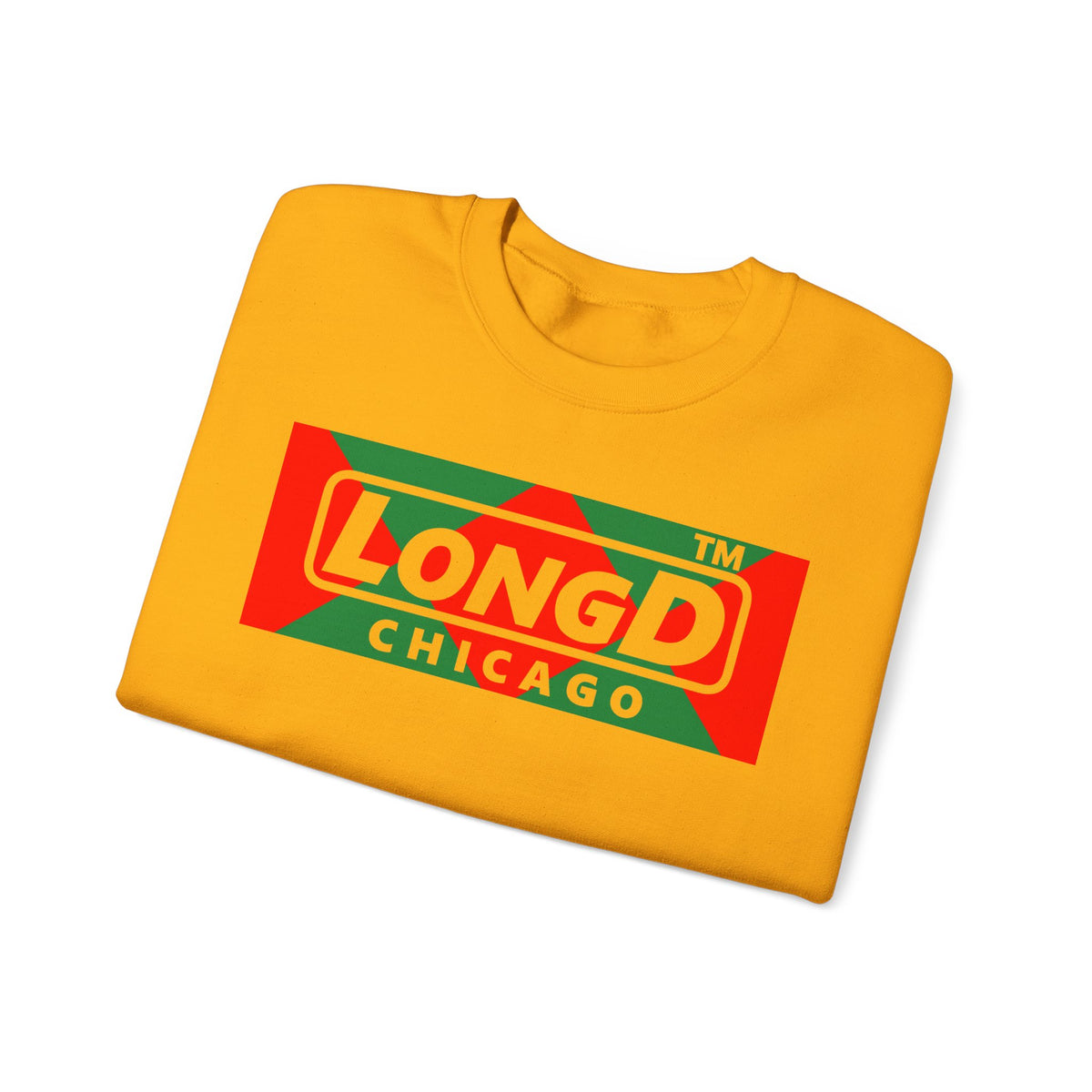 LongD Chicago negative big argyle logo (Xmas colors) crewneck sweatshirt