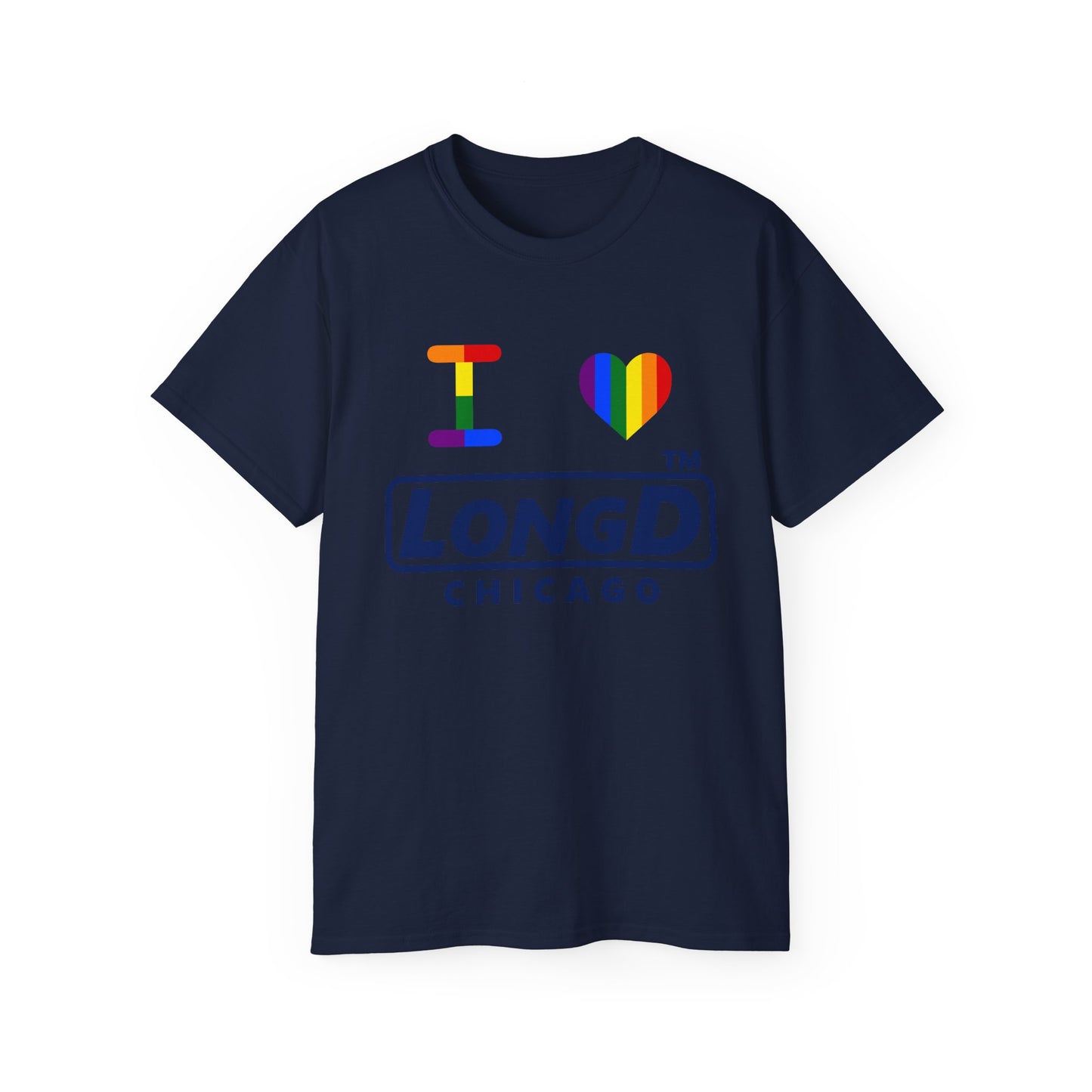 I Luv LongD official Chicago logo cotton tee (Pride colors)