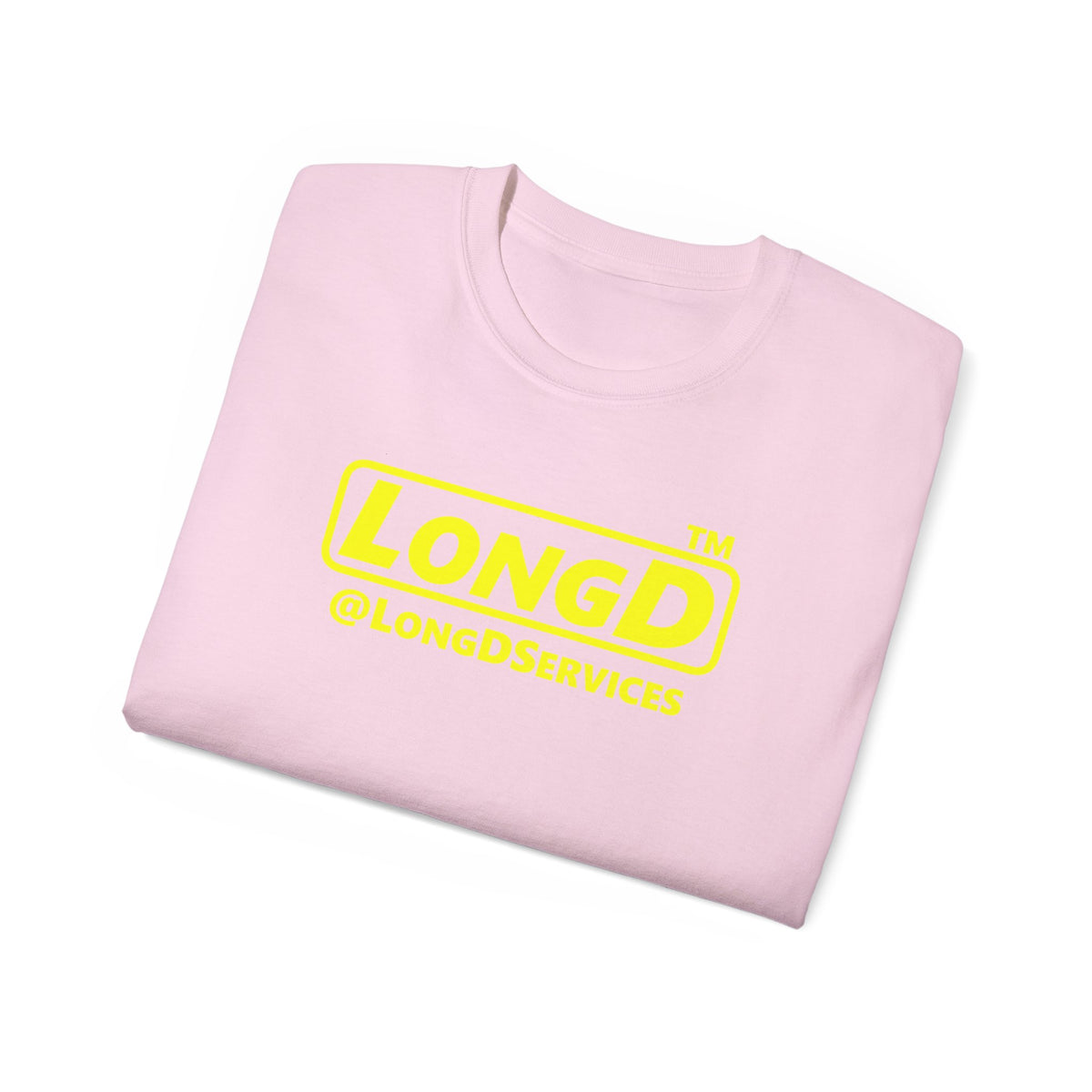 LongD Tag positive alternate basic Yellow (FFFF00) logo cotton tee