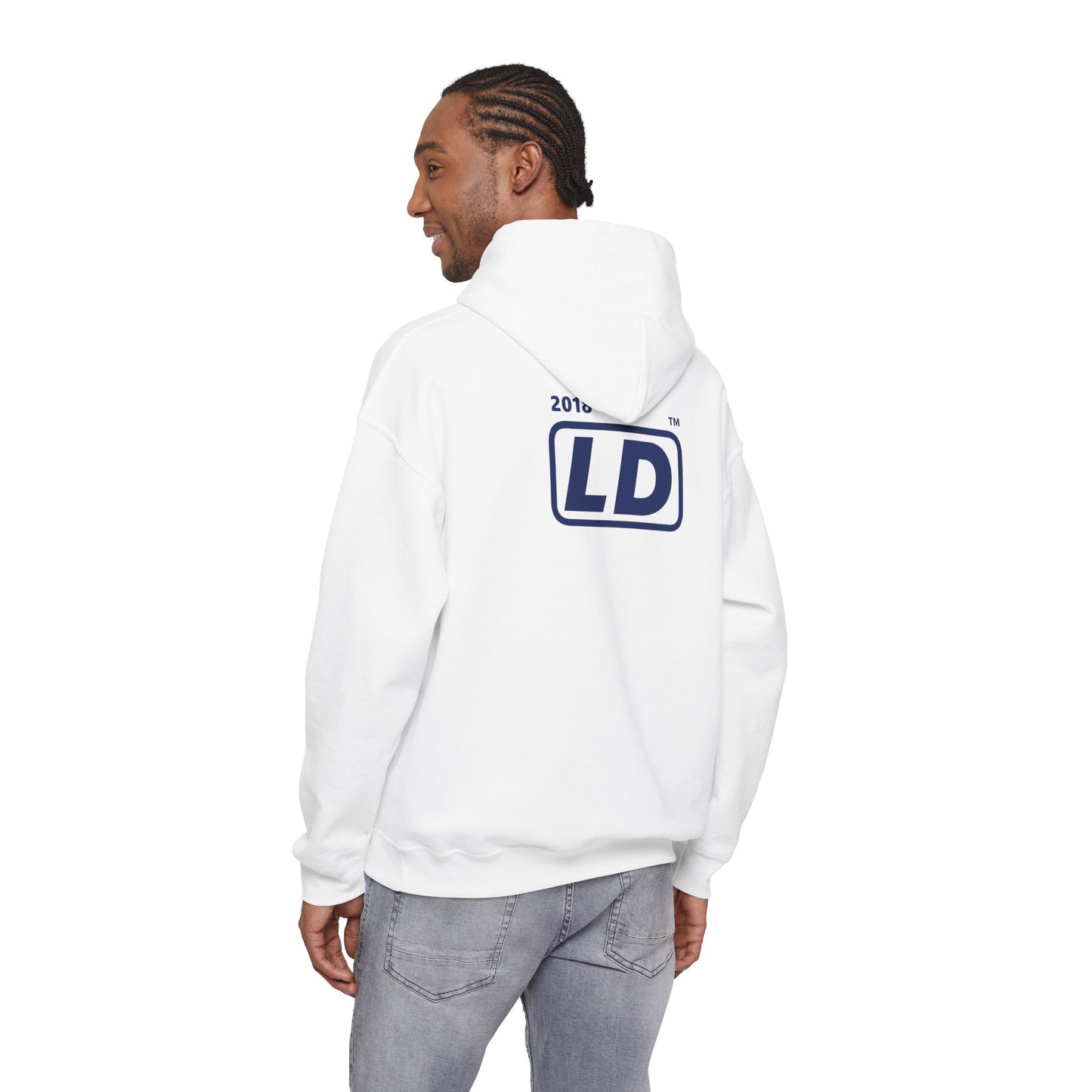 LongD® positive flag front-back Hyde Park logo Hoodie (Juneteenth colors)