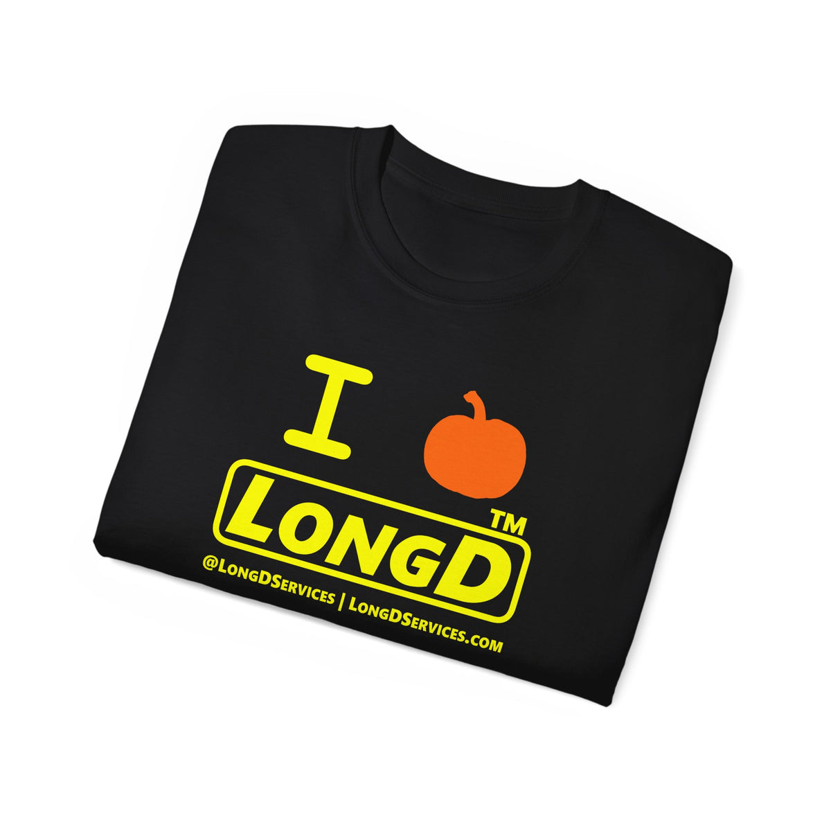 I pumpkin LongD Tag-domain positive alternate basic Yellow (FFFF00) logo cotton tee