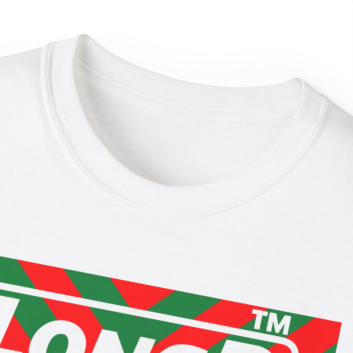 LongD Chicago negative downward chevron front-back logo (Xmas colors) cotton tee