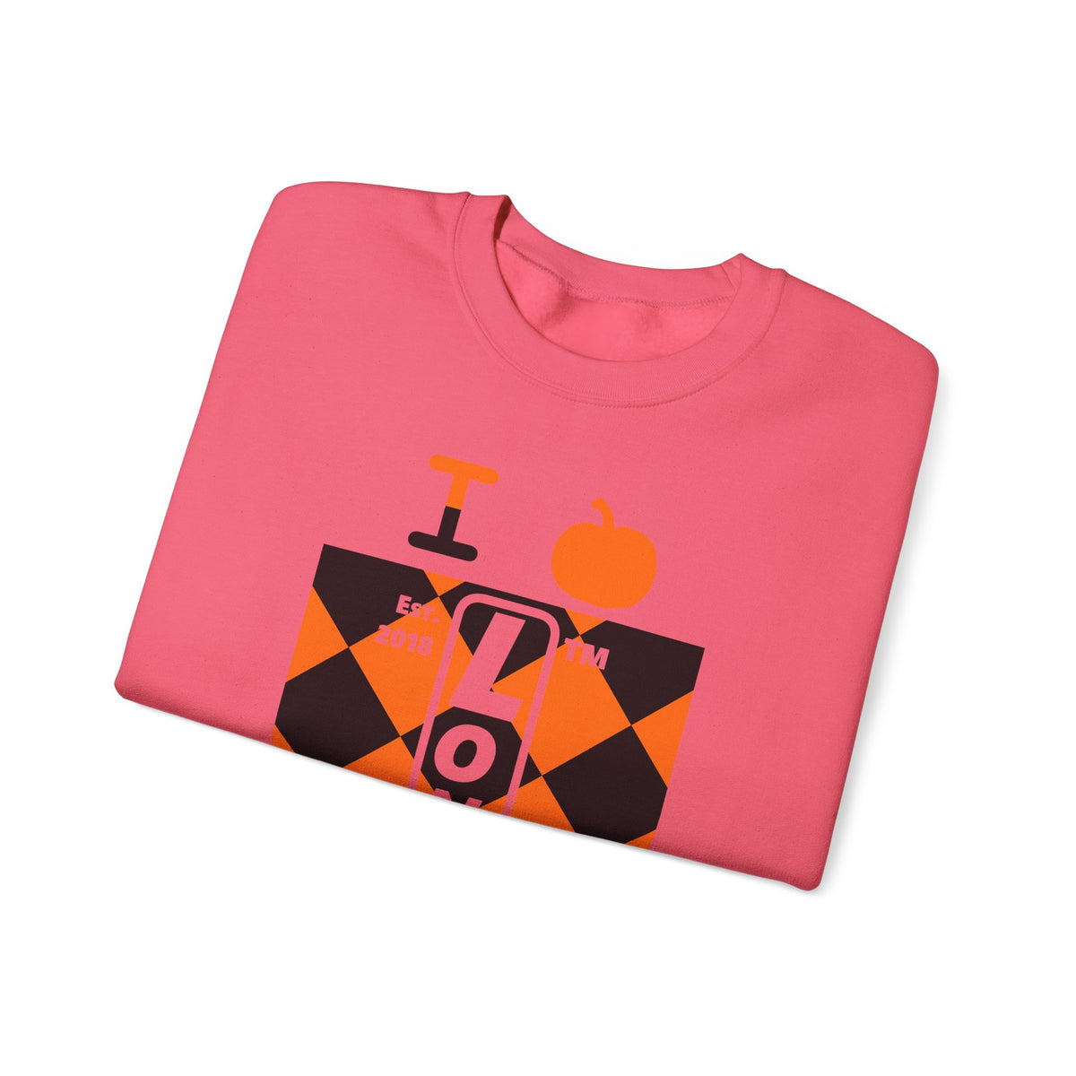 I pumpkin LongD Hyde Park negative upright argyle logo crewneck sweatshirt