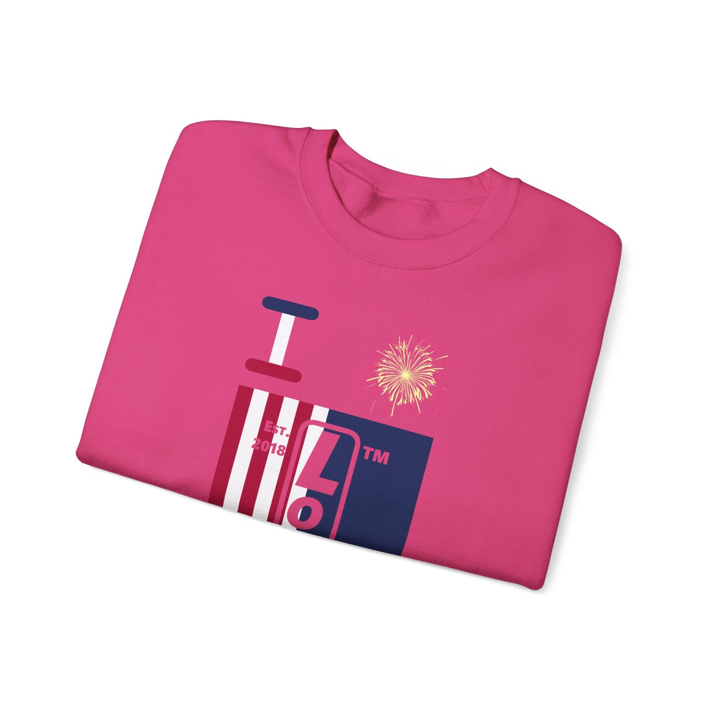 I Burst LongD negative cropped flag Chicago upright logo crewneck sweatshirt