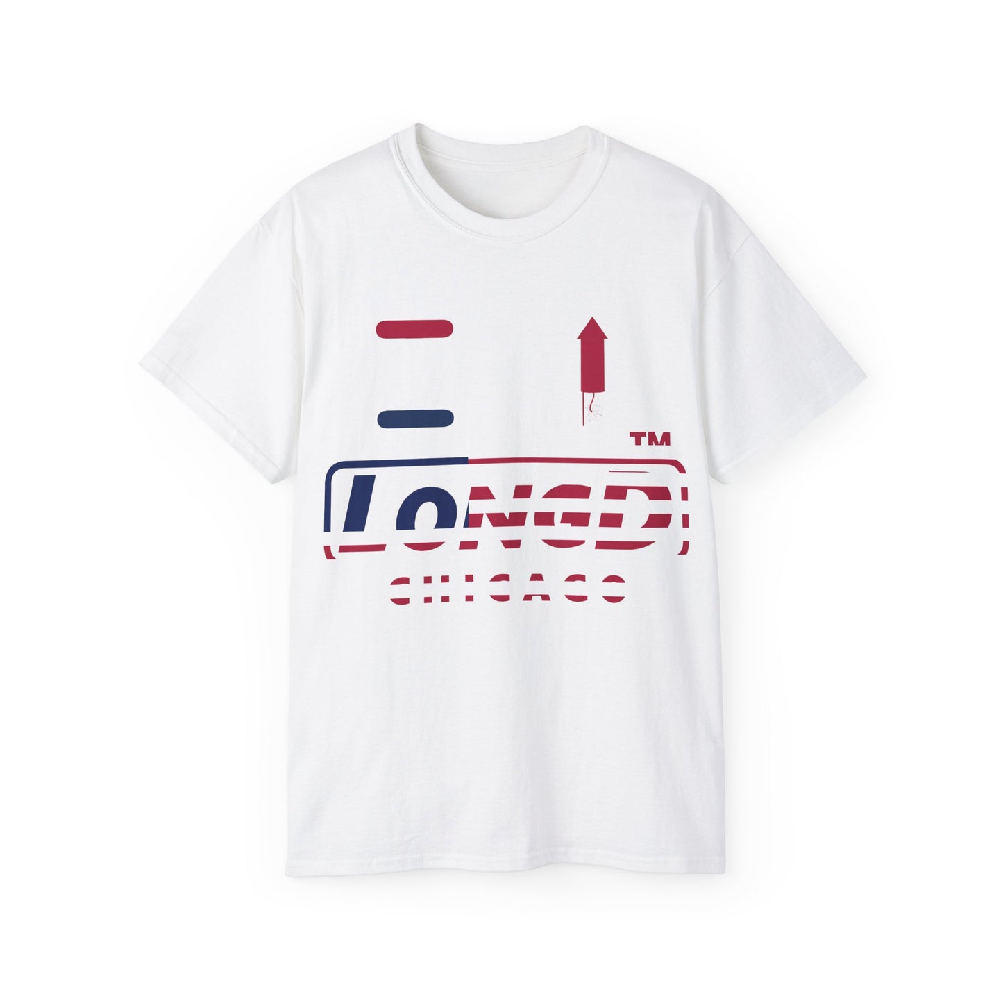 I firecracker LongD positive flag Chicago logo cotton tee