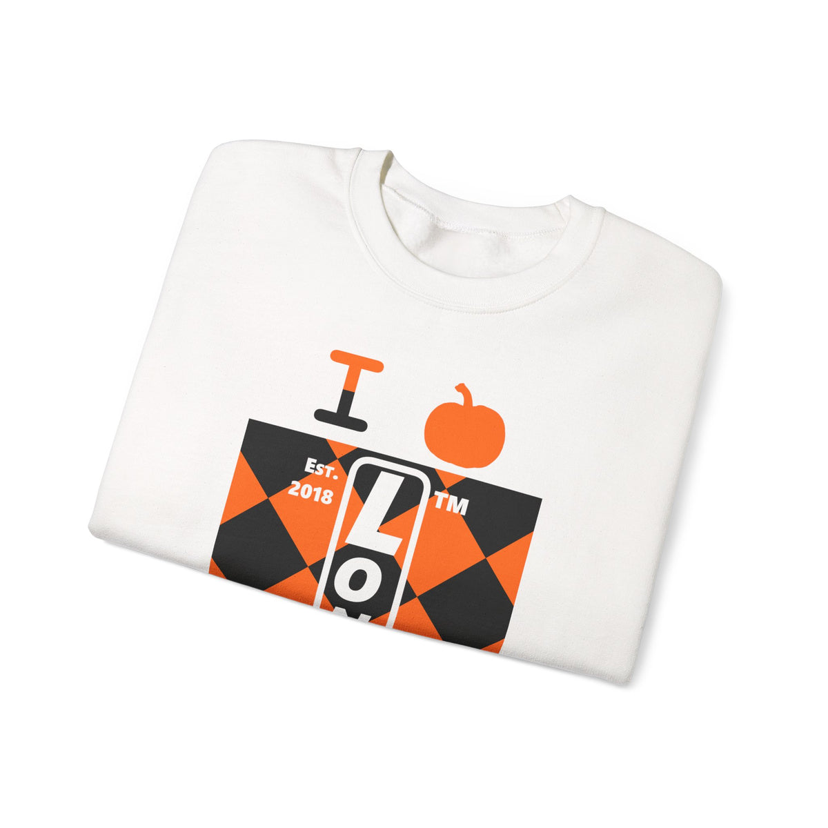 I pumpkin LongD Hyde Park negative upright argyle logo crewneck sweatshirt