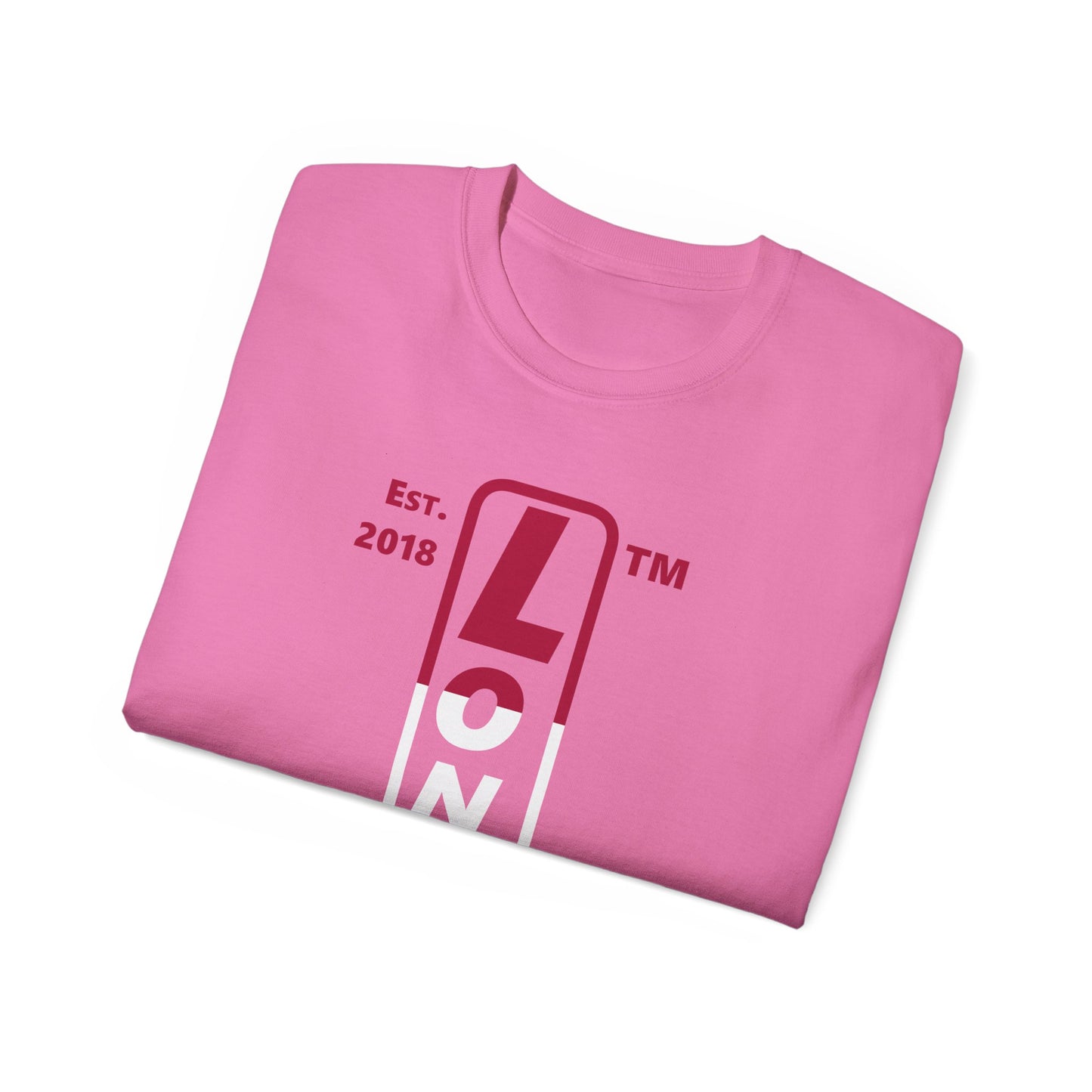 LongD cotton tee positive horizontal 3-striped Hyde Park upright logo (Patriotic colors)