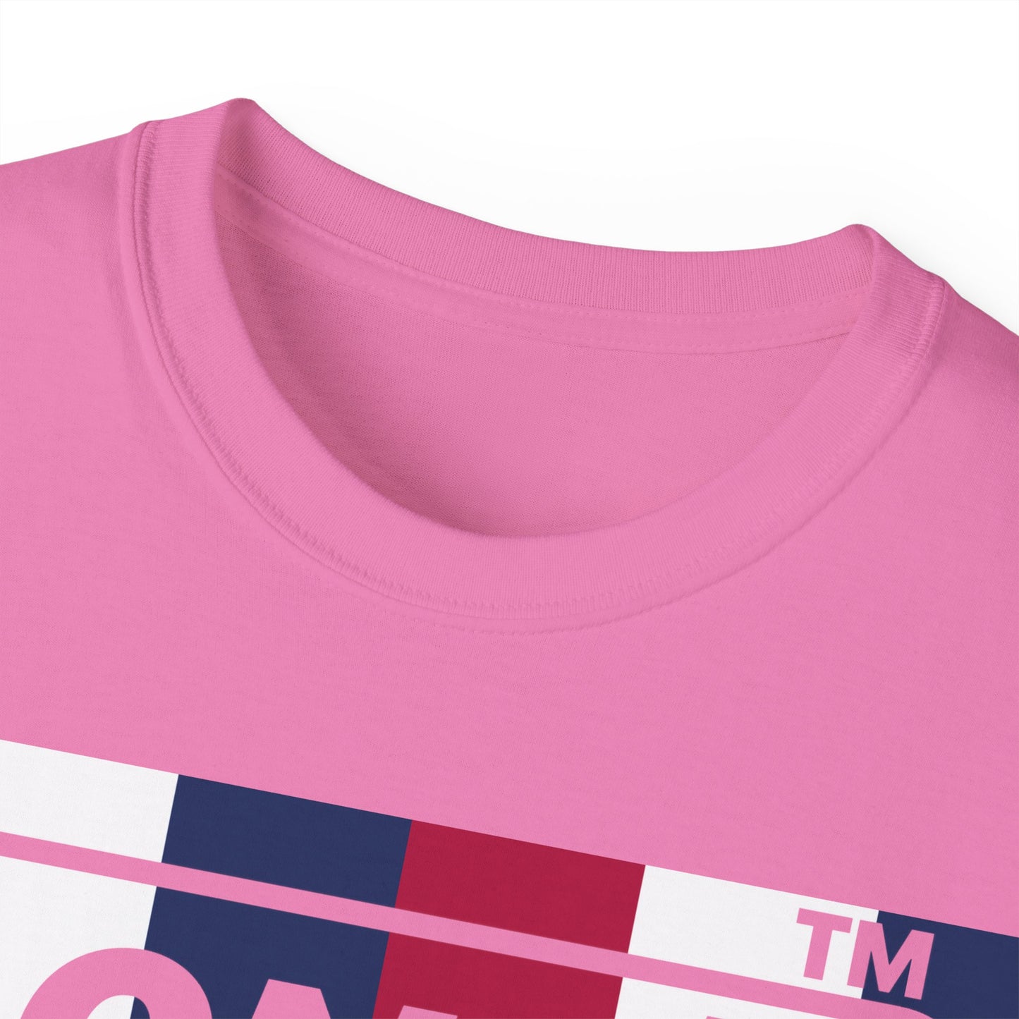 LongD negative vertical 6-striped Hyde Park logo cotton tee (patriotic colors)