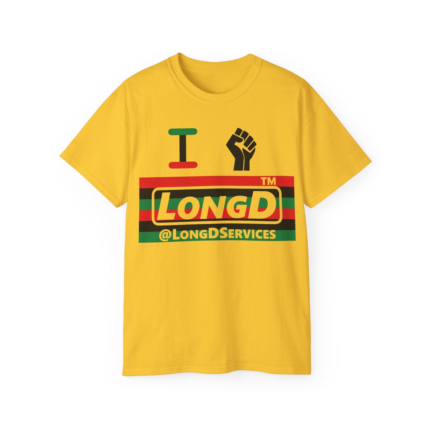 I fist LongD negative horizontal 6-striped tag logo cotton tee