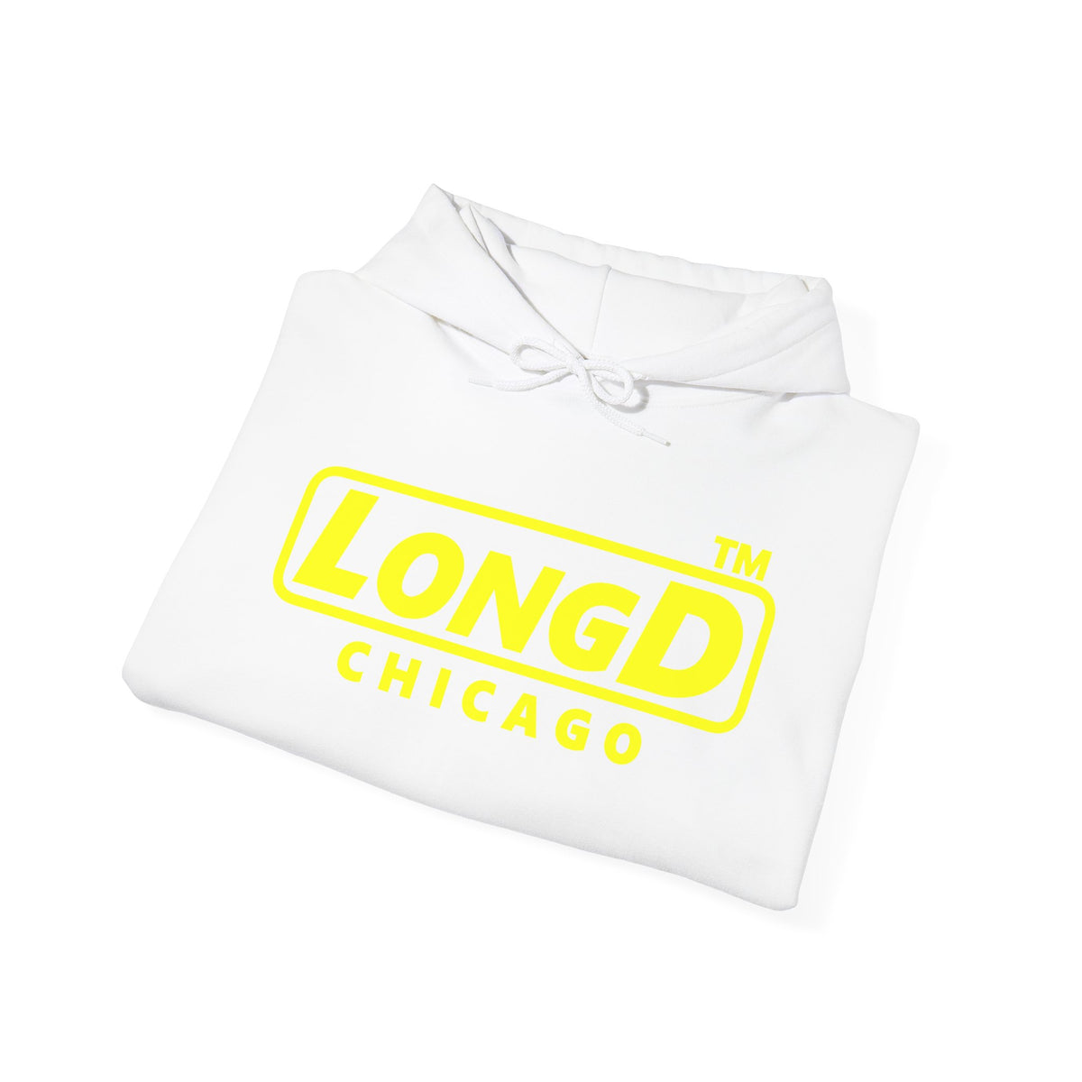 LongD Chicago positive alternate basic Yellow (FFFF00) logo hoodie