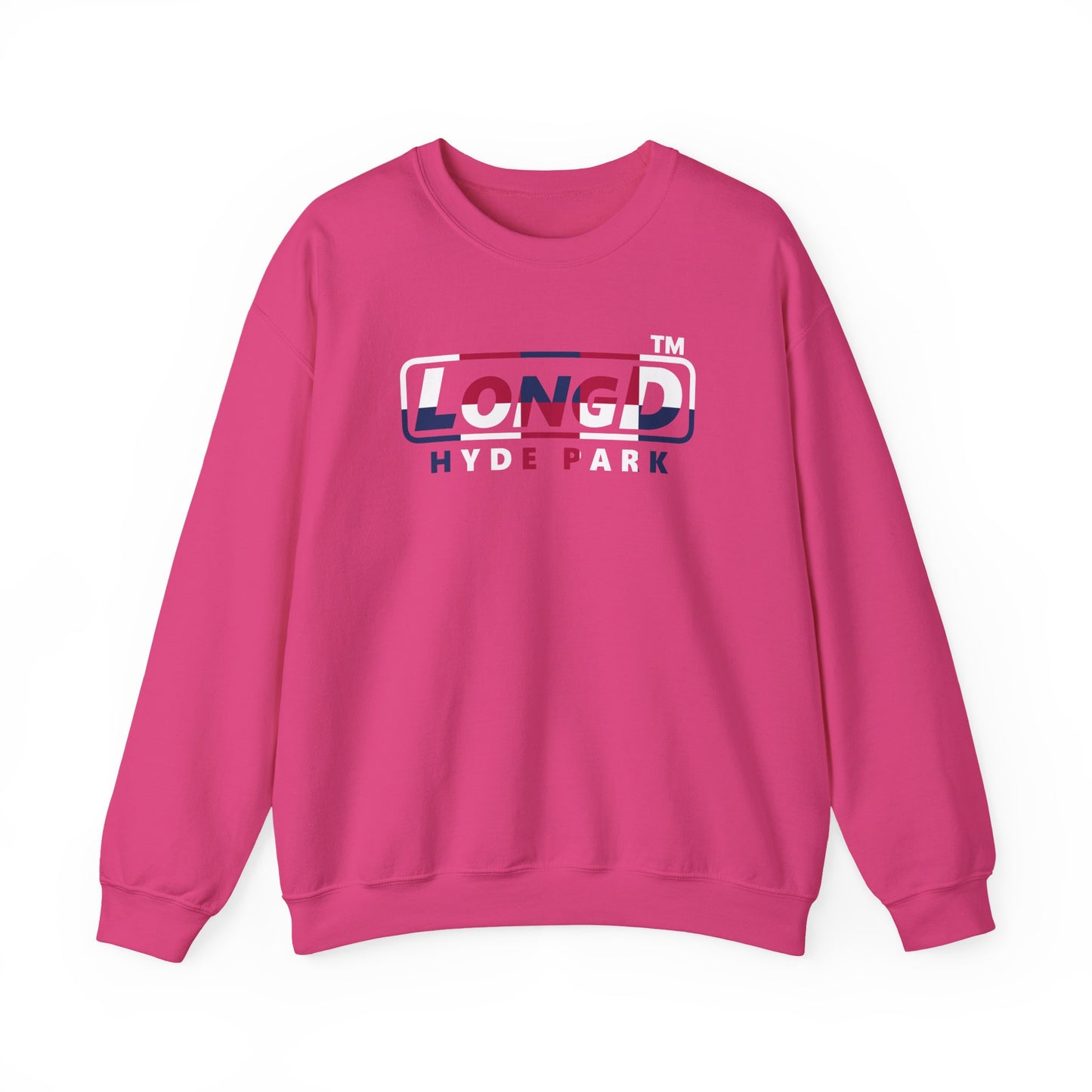LongD positive 2x5 Hyde Park logo crewneck sweatshirt (patriotic colors)