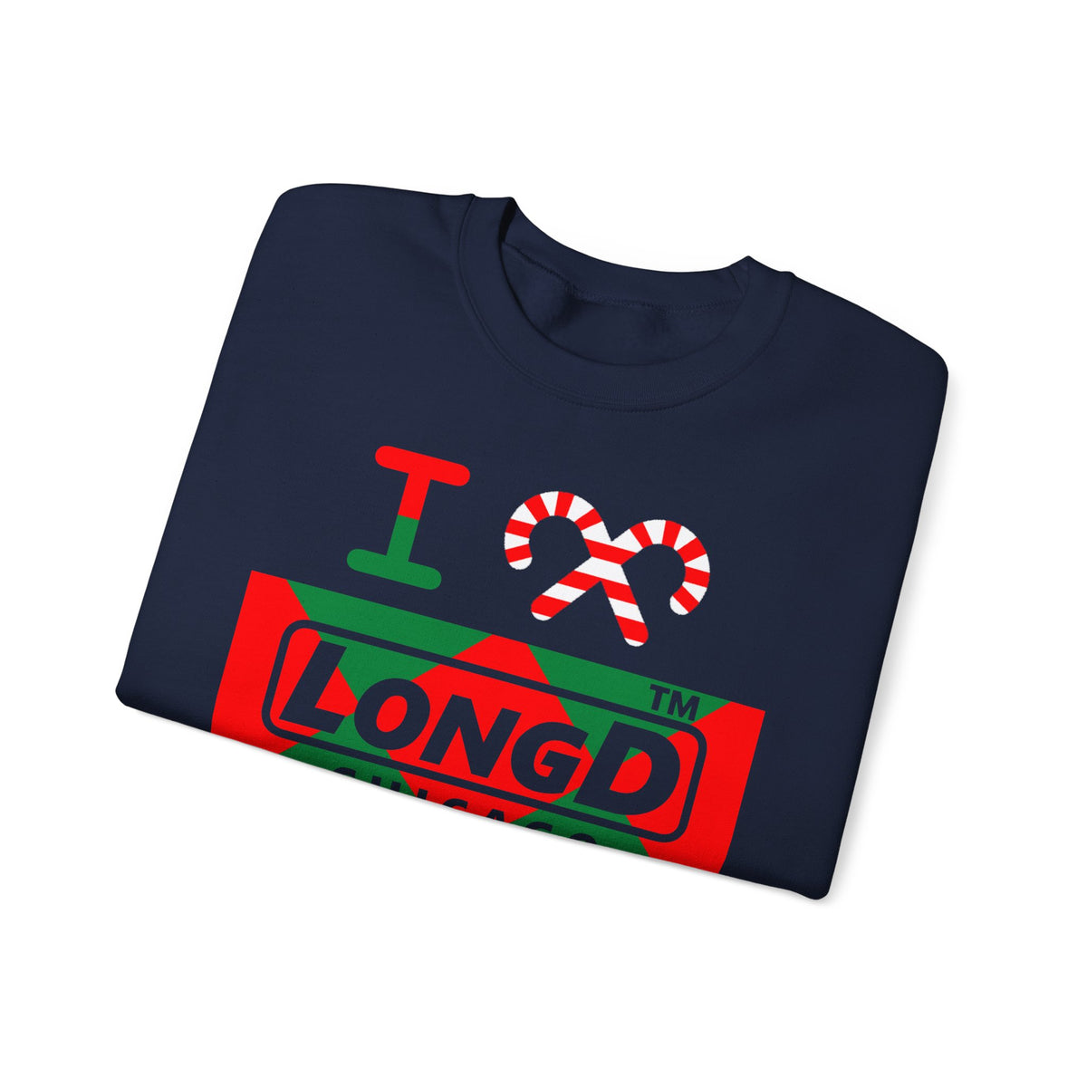 I candy cane LongD Chicago negative big argyle logo crewneck sweatshirt
