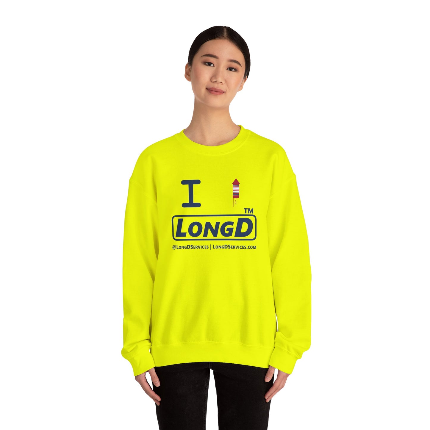 I firecracker LongD official basic tag-domain logo crewneck sweatshirt