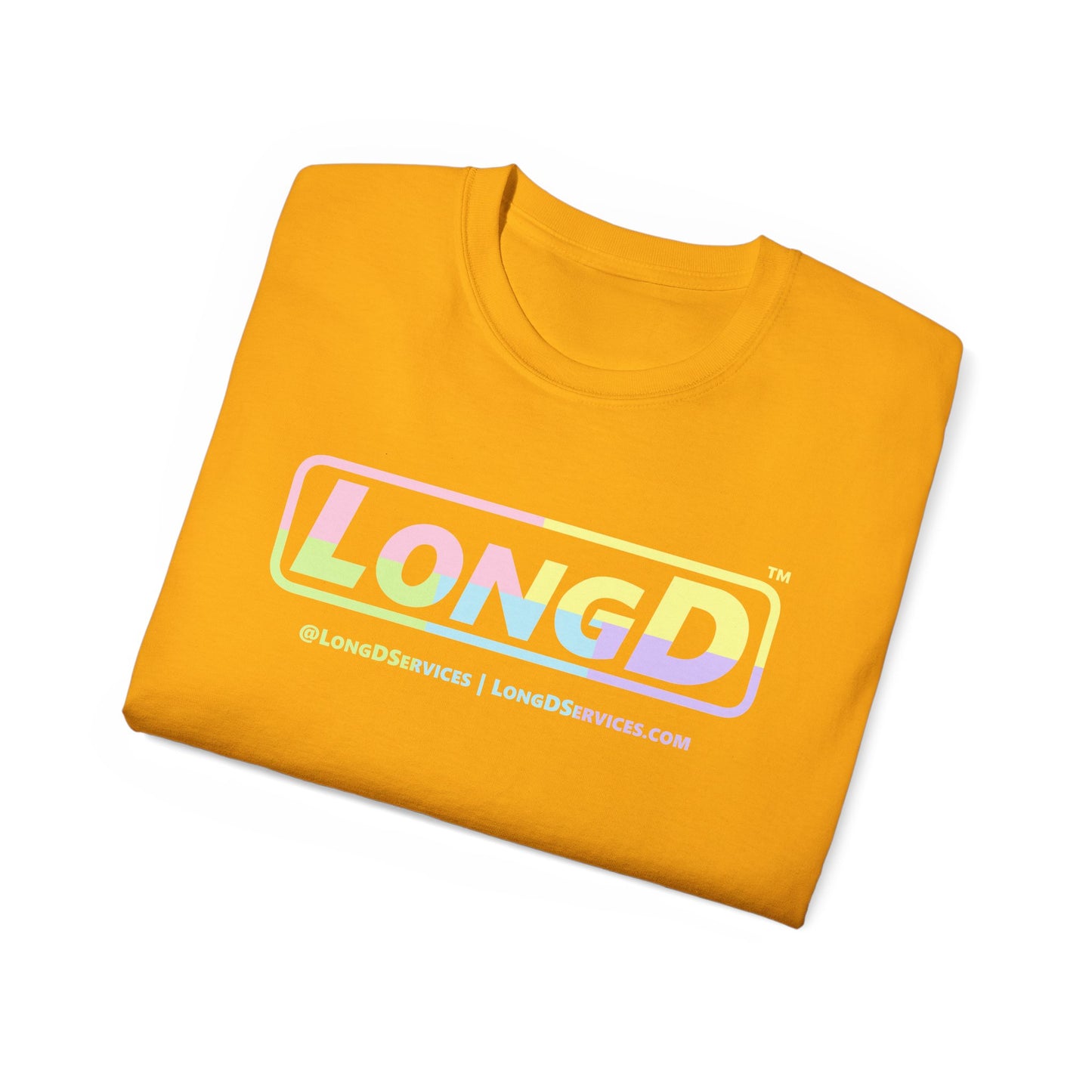 LongD® Logo Cotton Tee (Easter pastel variety in positive text)