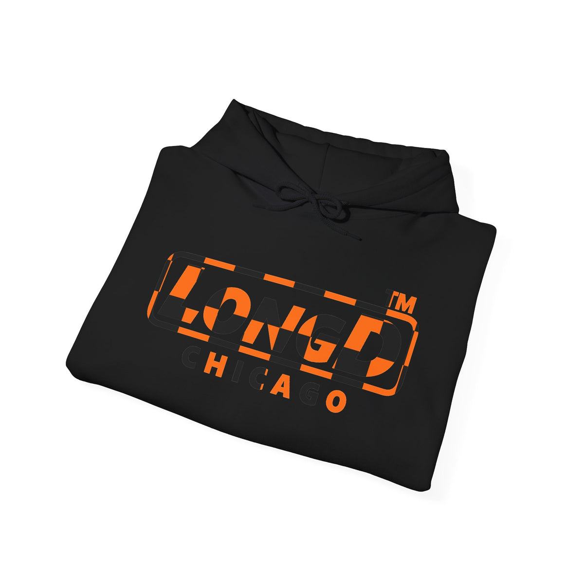 LongD Chicago positive checkered logo (Halloween colors) hoodie