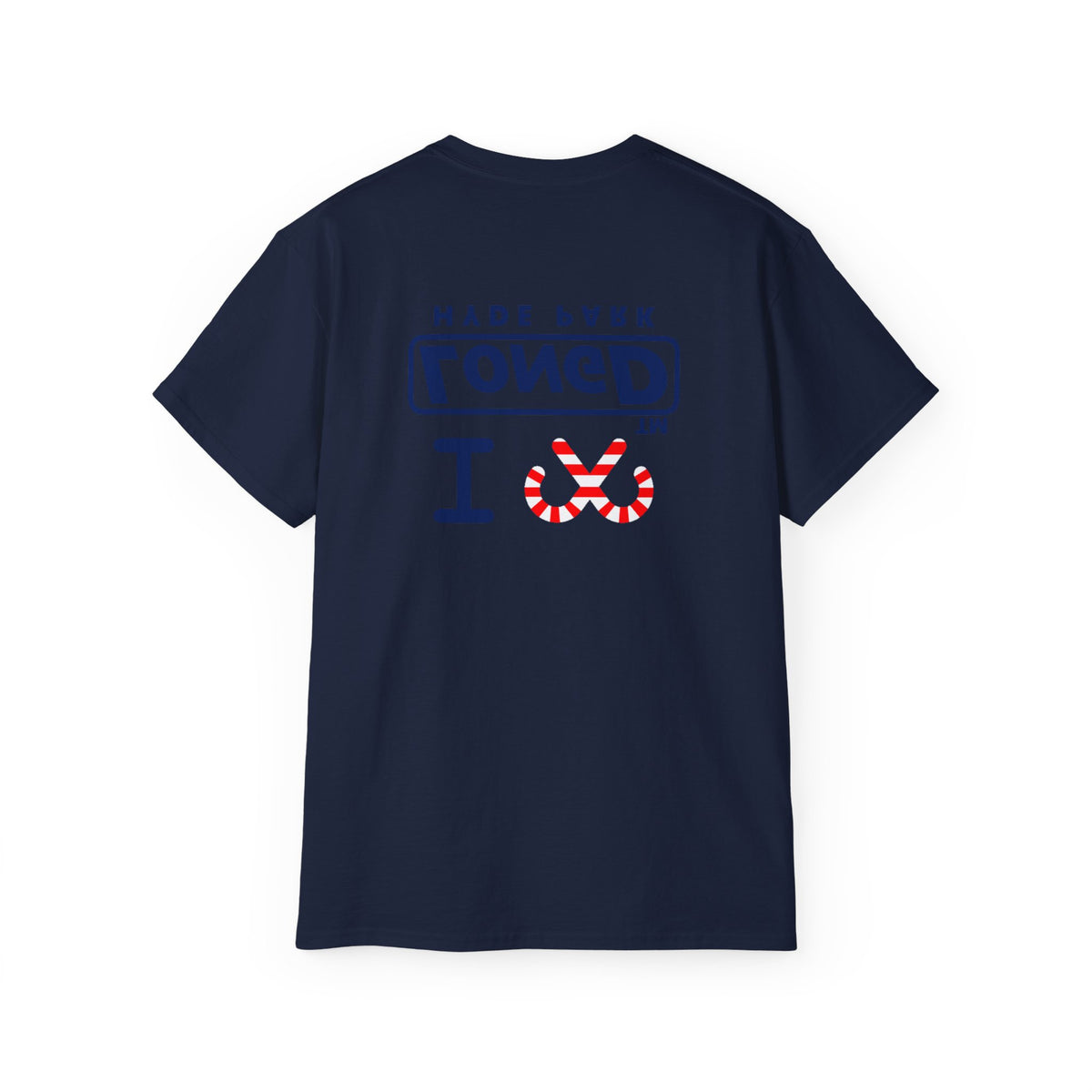 I candy cane LongD Hyde Park positive official basic navy front-back logo cotton tee
