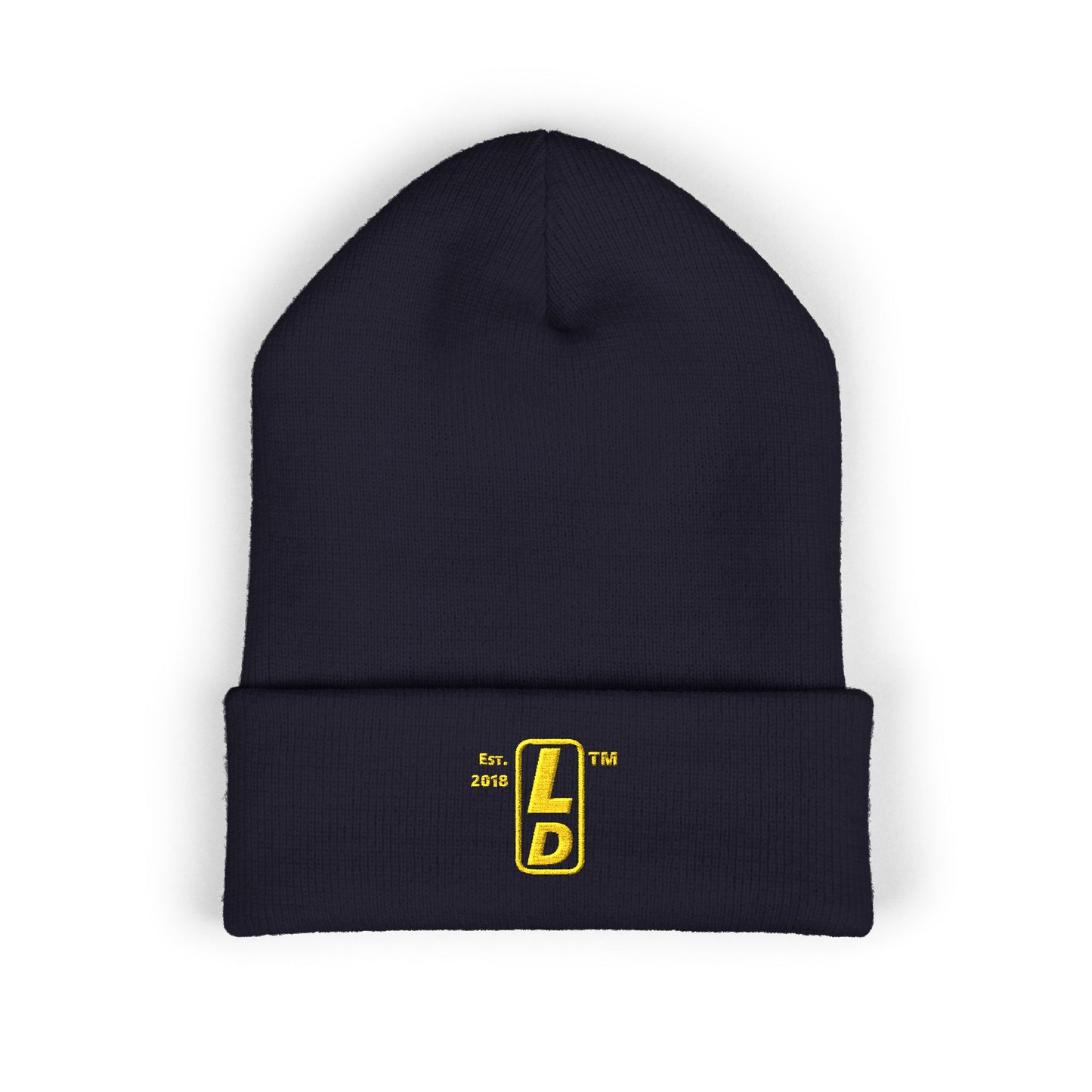 Embroidered Classic Cuffed Beanie reverse official basic logo upright initials