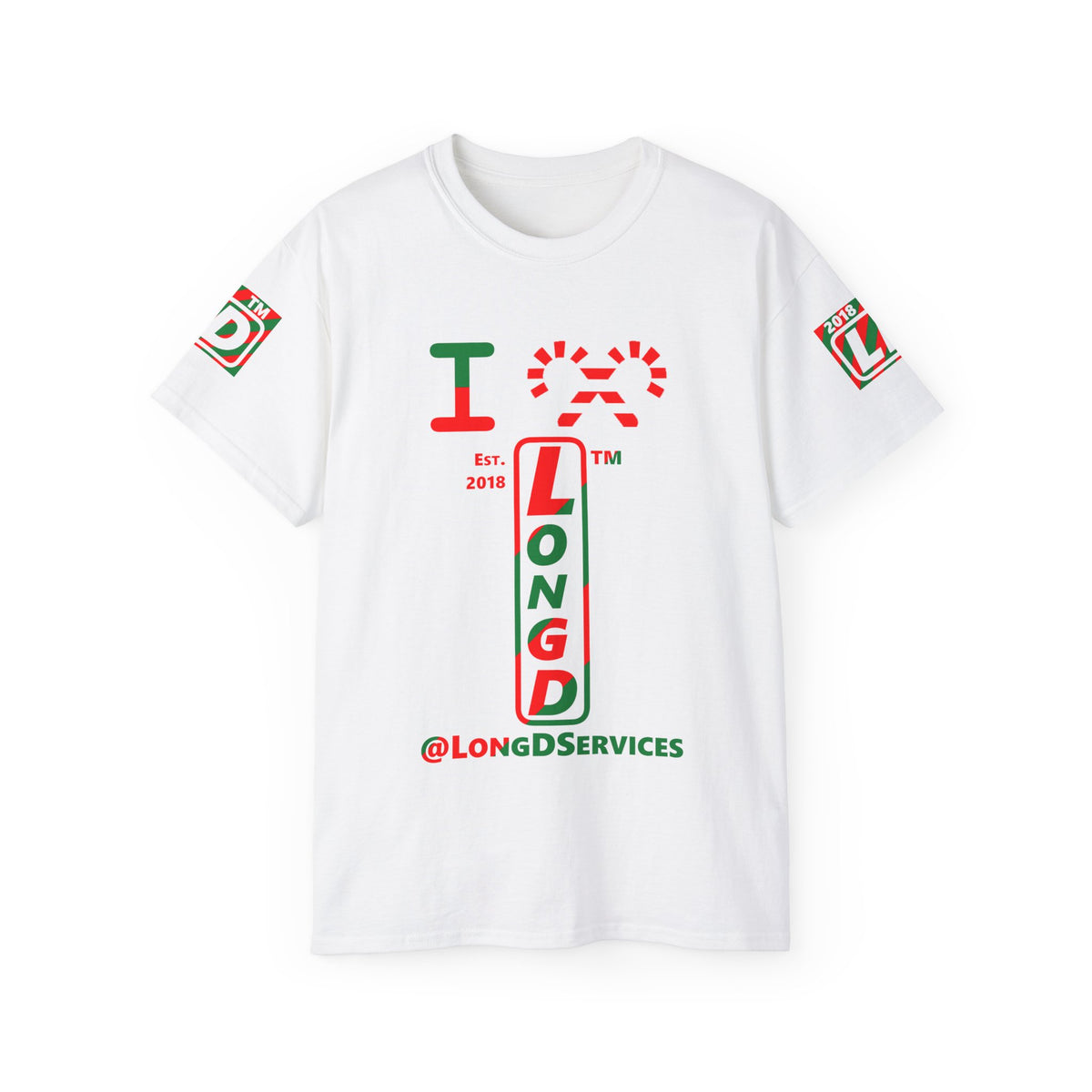 I candy cane LongD Tag positive upright pixel-weighted 4-striped 4-print logo cotton tee