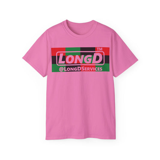LongD negative 3x4 tag logo cotton tee (Juneteenth colors)
