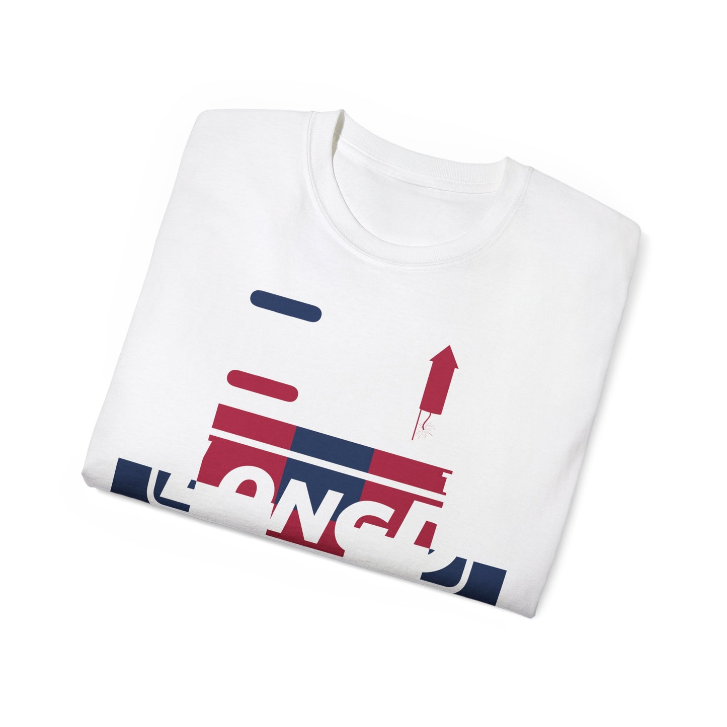 I firecracker LongD negative 2x5 tag logo cotton tee