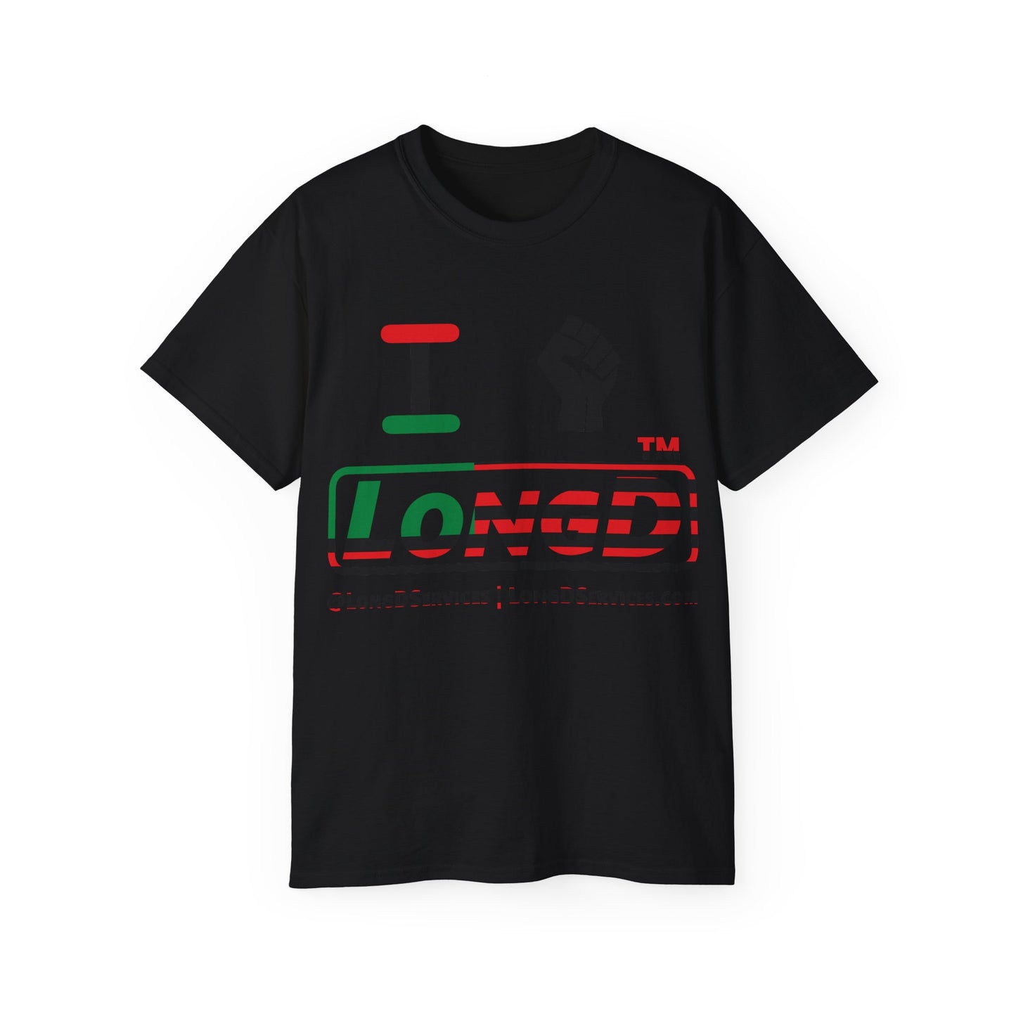 I fist LongD positive flag tag-domain logo cotton tee