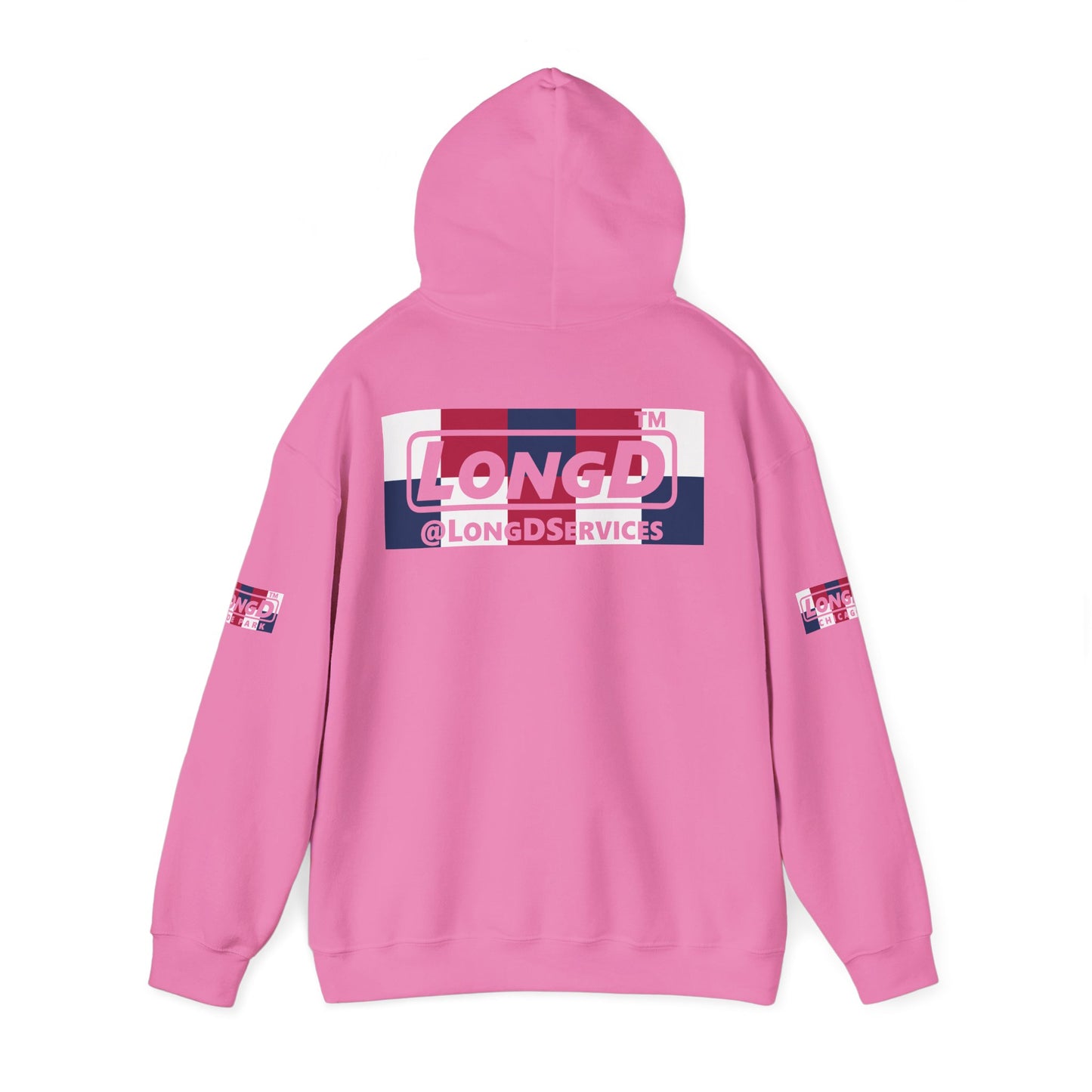 I firecracker LongD® negative 2x5 4-print single breasted Chicago logo hoodie