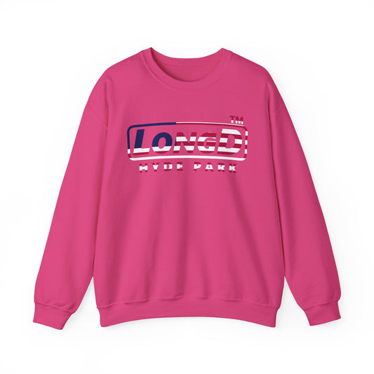 LongD positive flag Hyde Park logo crewneck sweatshirt (patriotic colors)