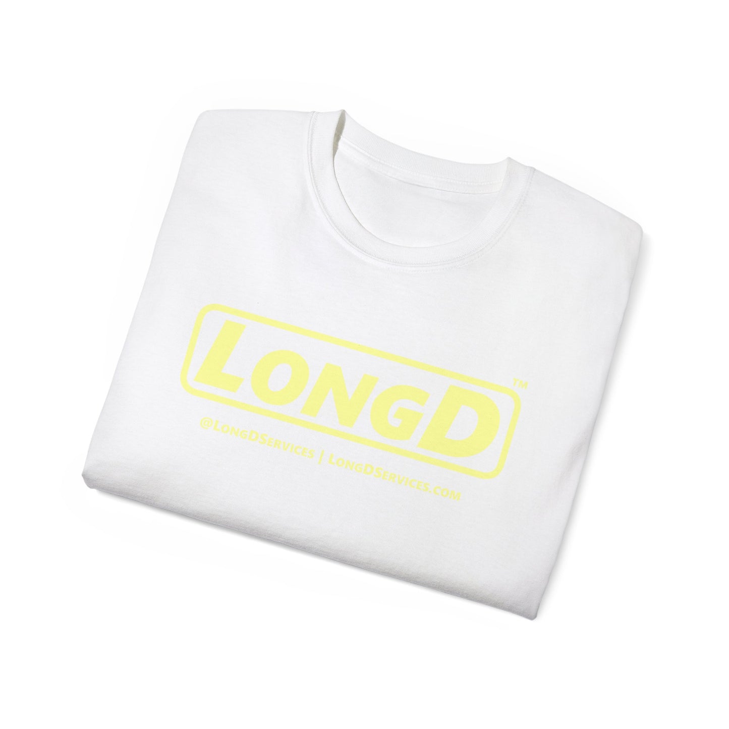LongD® Logo Cotton Tee (Easter pastel yellow positive text)
