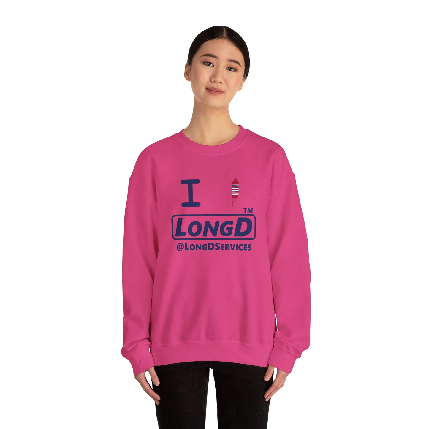 I firecracker LongD official basic tag logo crewneck sweatshirt