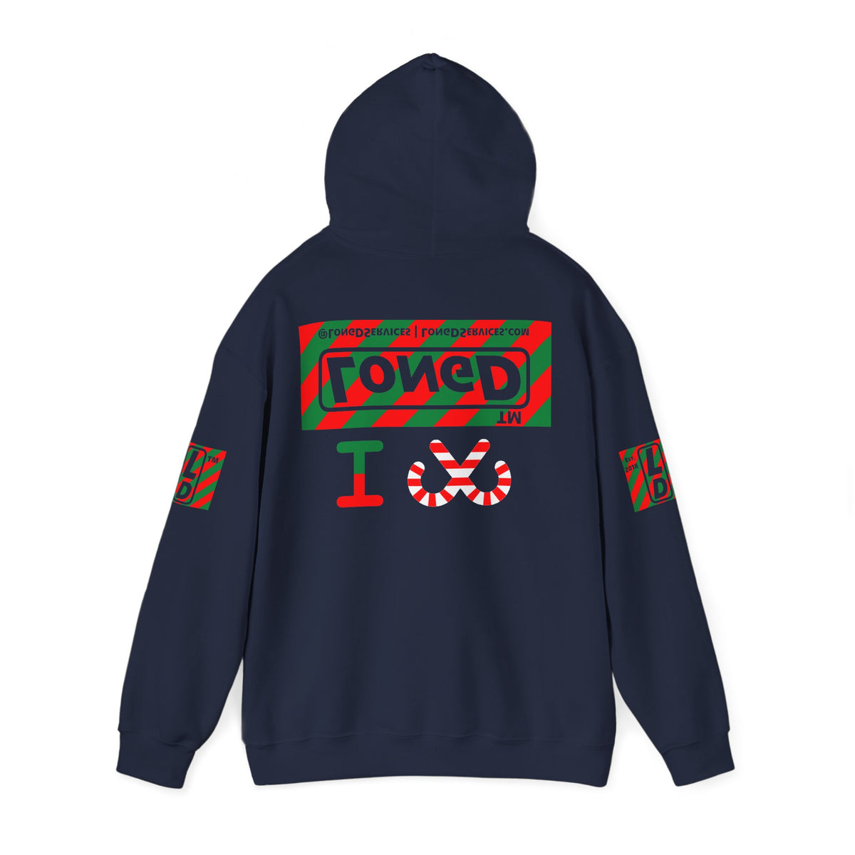 I candy cane LongD Tag-domain negative 12-striped 4-print logo hoodie