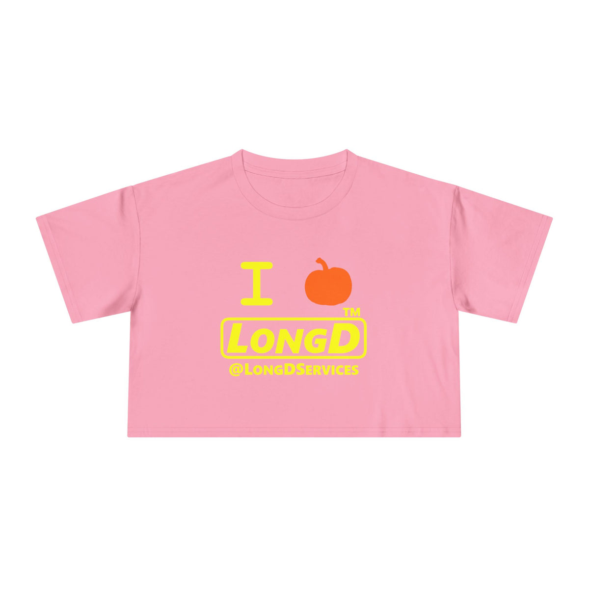 I pumpkin LongD Tag positive alternate basic Yellow (FFFF00) logo crop tee