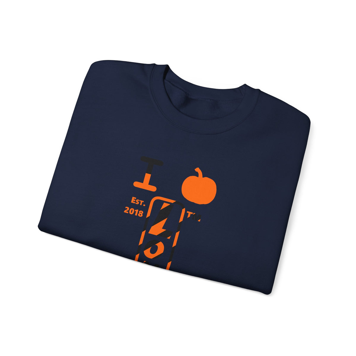 I pumpkin LongD Chicago positive upright pixel-weighted 12-striped front-back logo crewneck sweatshirt