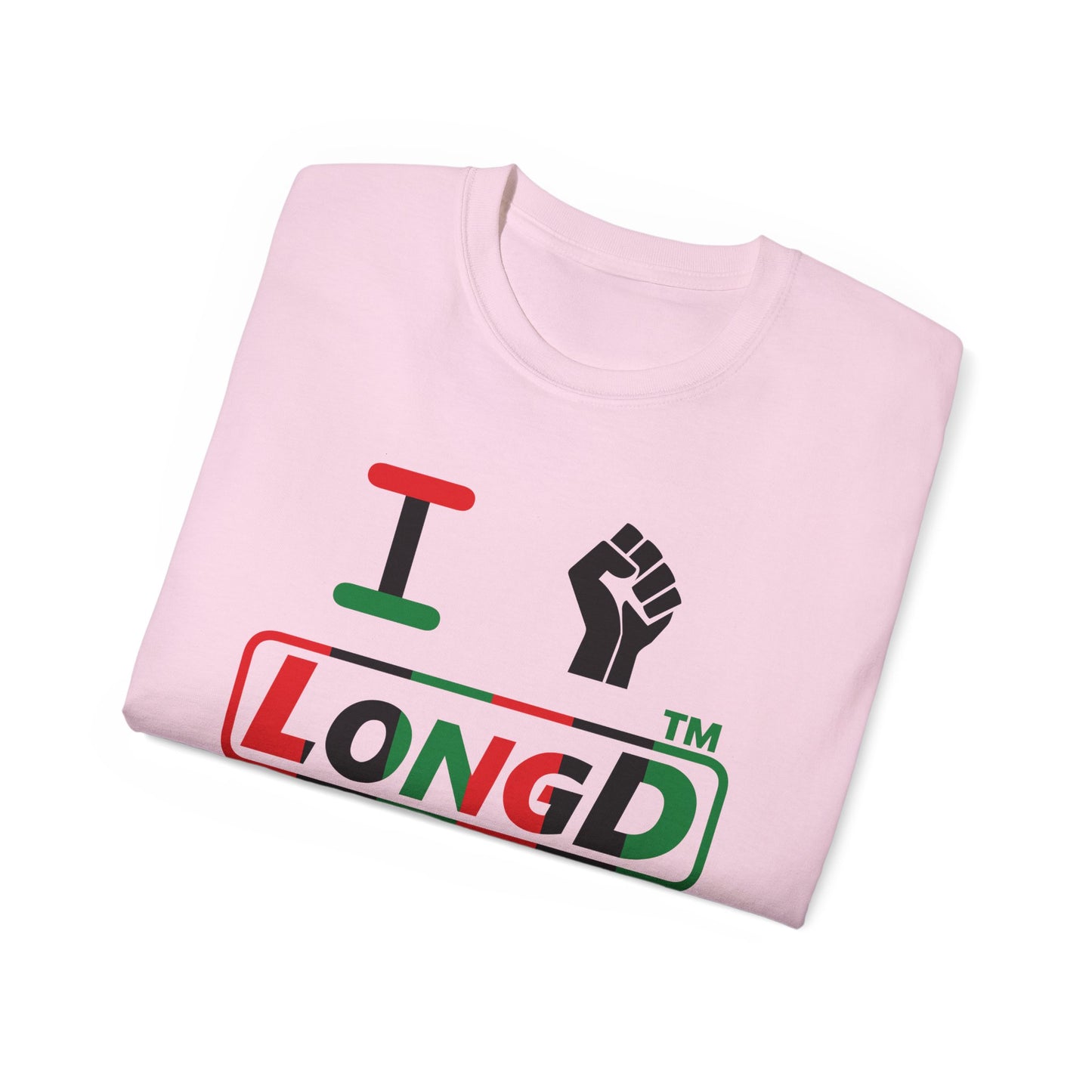 I fist LongD positive vertical 6-striped tag logo cotton tee