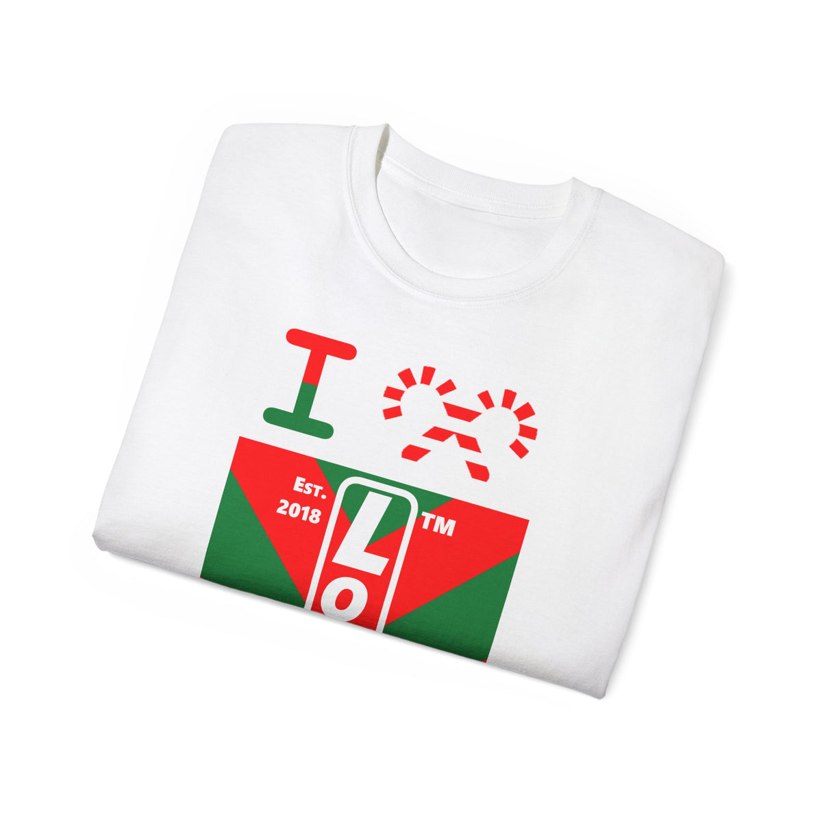 I candy cane LongD Chicago negative upright downward chevron logo cotton tee