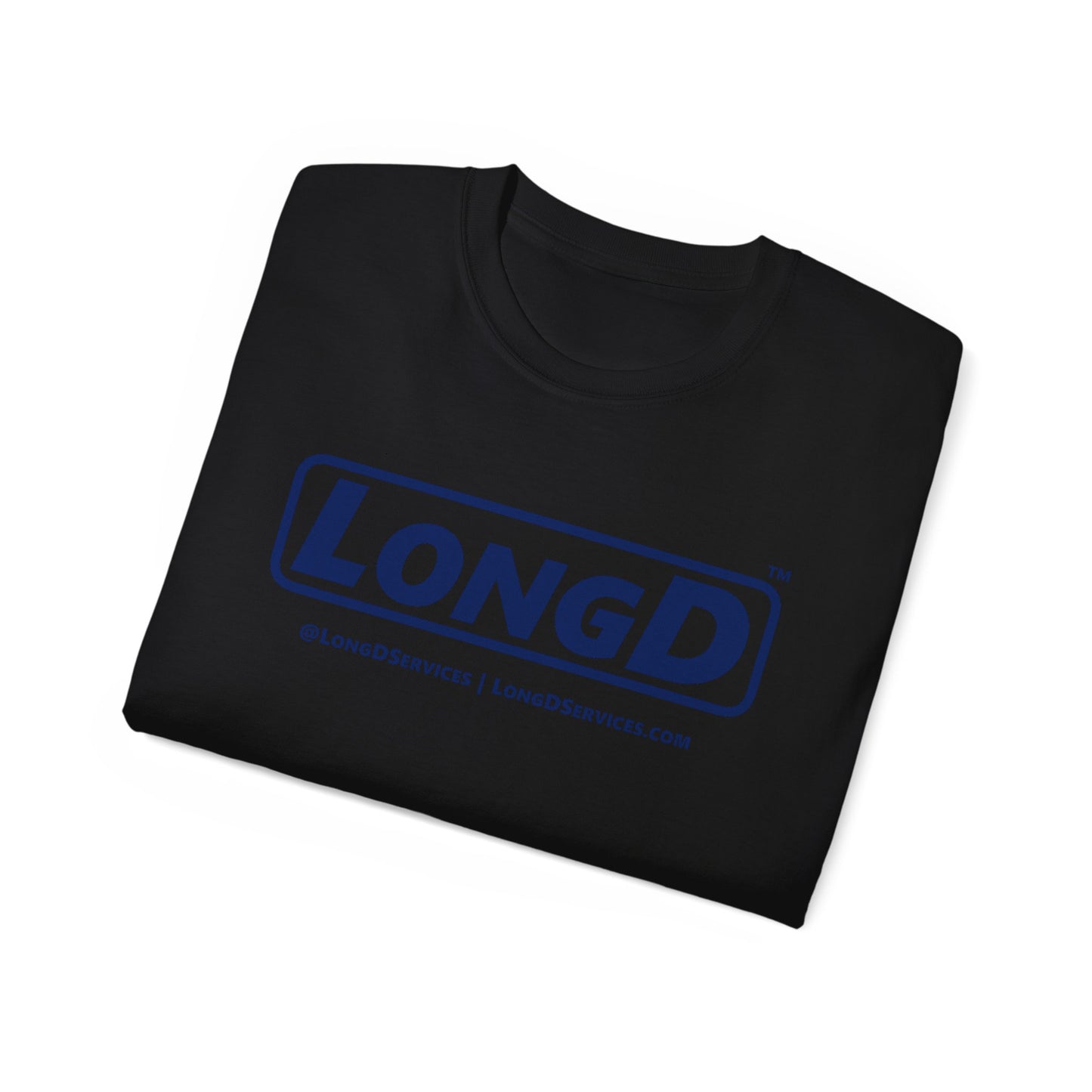 LongD® Logo Cotton Tee (Mardi Gras colored shirts with blue text)