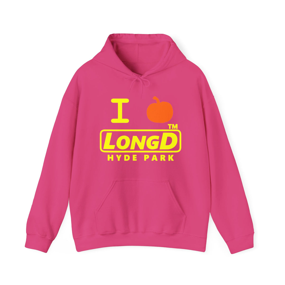 I pumpkin LongD Hyde Park positive alternate basic Yellow (FFFF00) logo hoodie