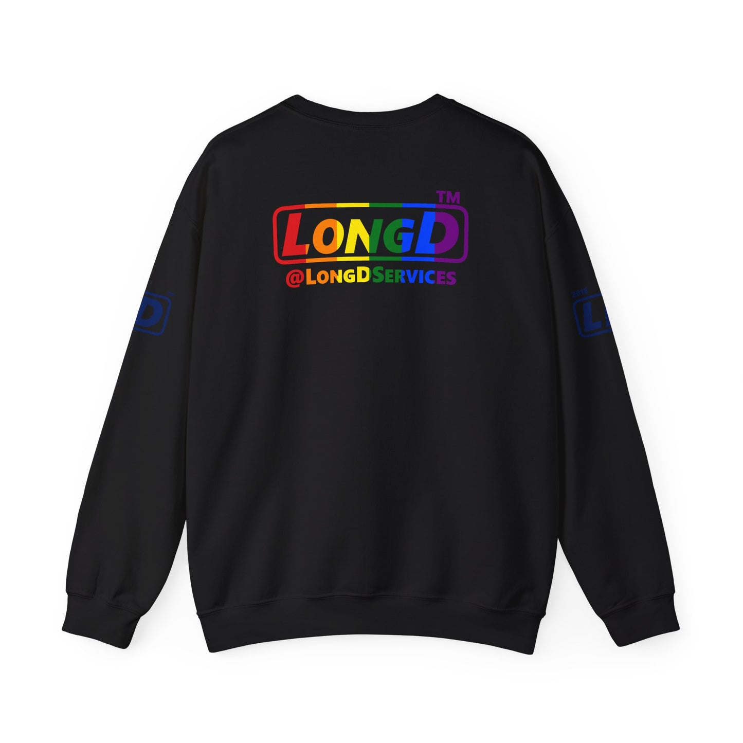 I Luv LongD official basic 4-print Hyde Park logo crewneck sweatshirt with Pride heart