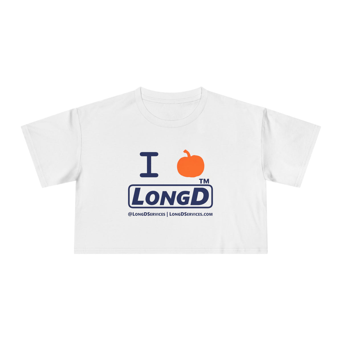 I pumpkin LongD Tag-domain positive basic Navy (002060) logo crop tee