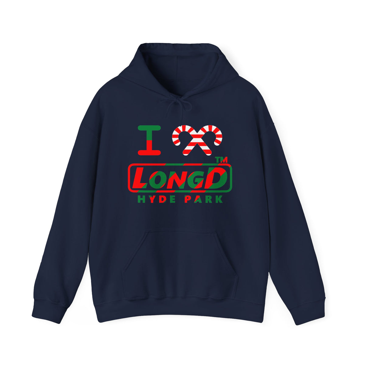 I candy cane LongD Hyde Park positive pixel-weighted 6-striped logo hoodie