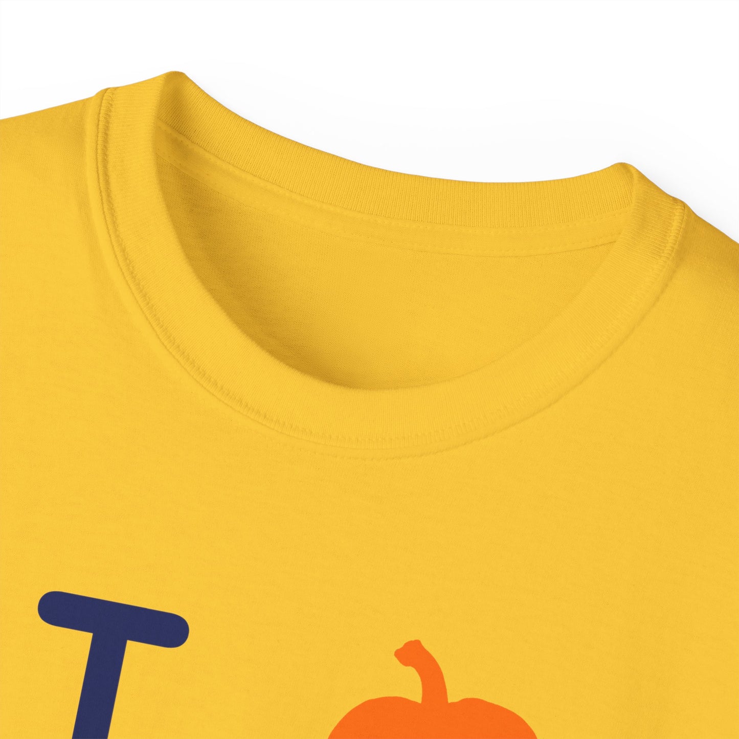 I pumpkin LongD Chicago positive basic Navy (002060) front-back logo cotton tee