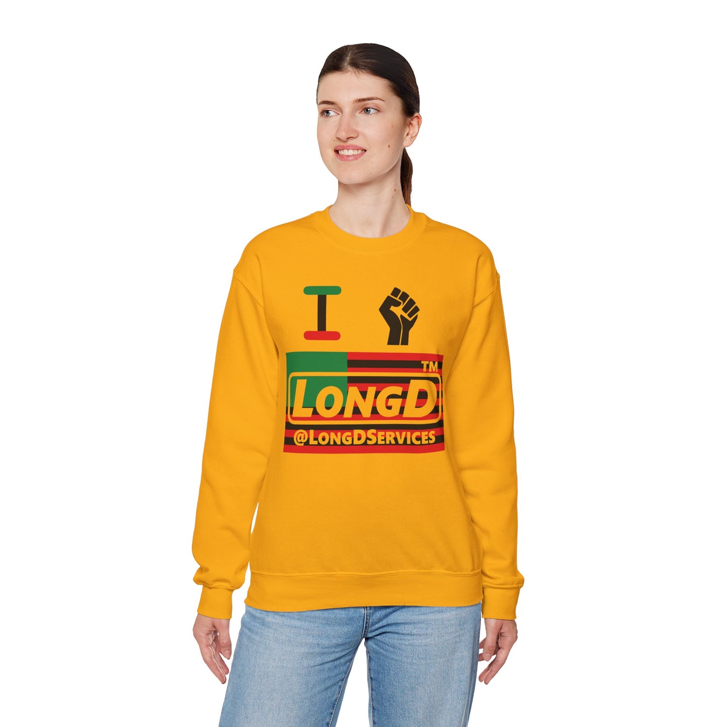 I fist LongD negative flag tag logo crewneck sweatshirt