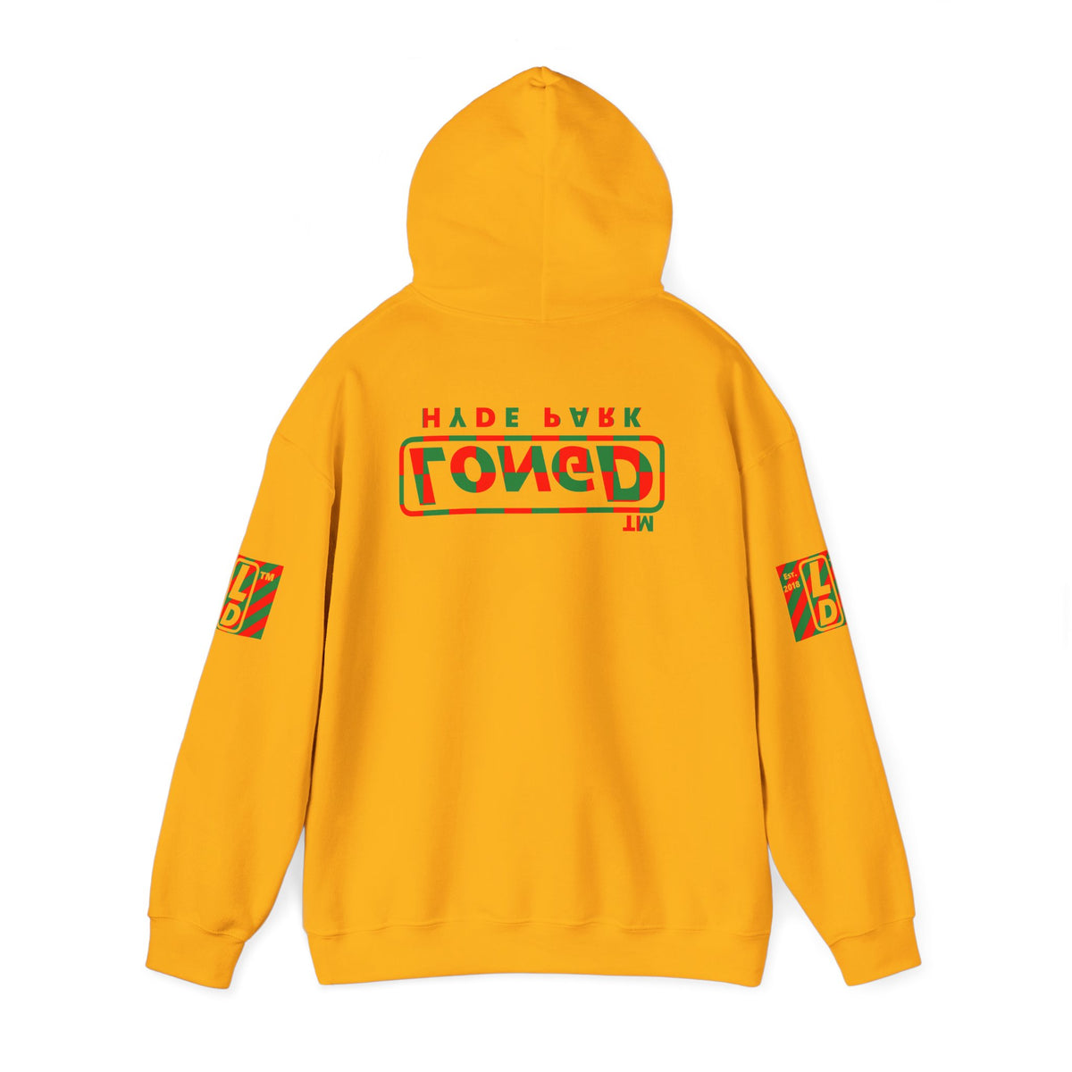 LongD Hyde Park positive checkered 4-print logo (Xmas colors) hoodie