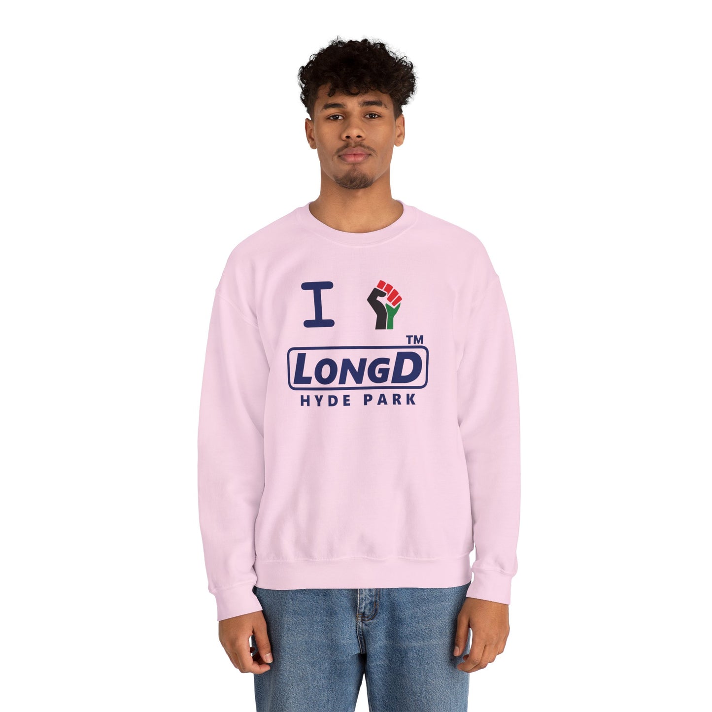 I fist LongD official basic Hyde Park logo crewneck sweatshirt