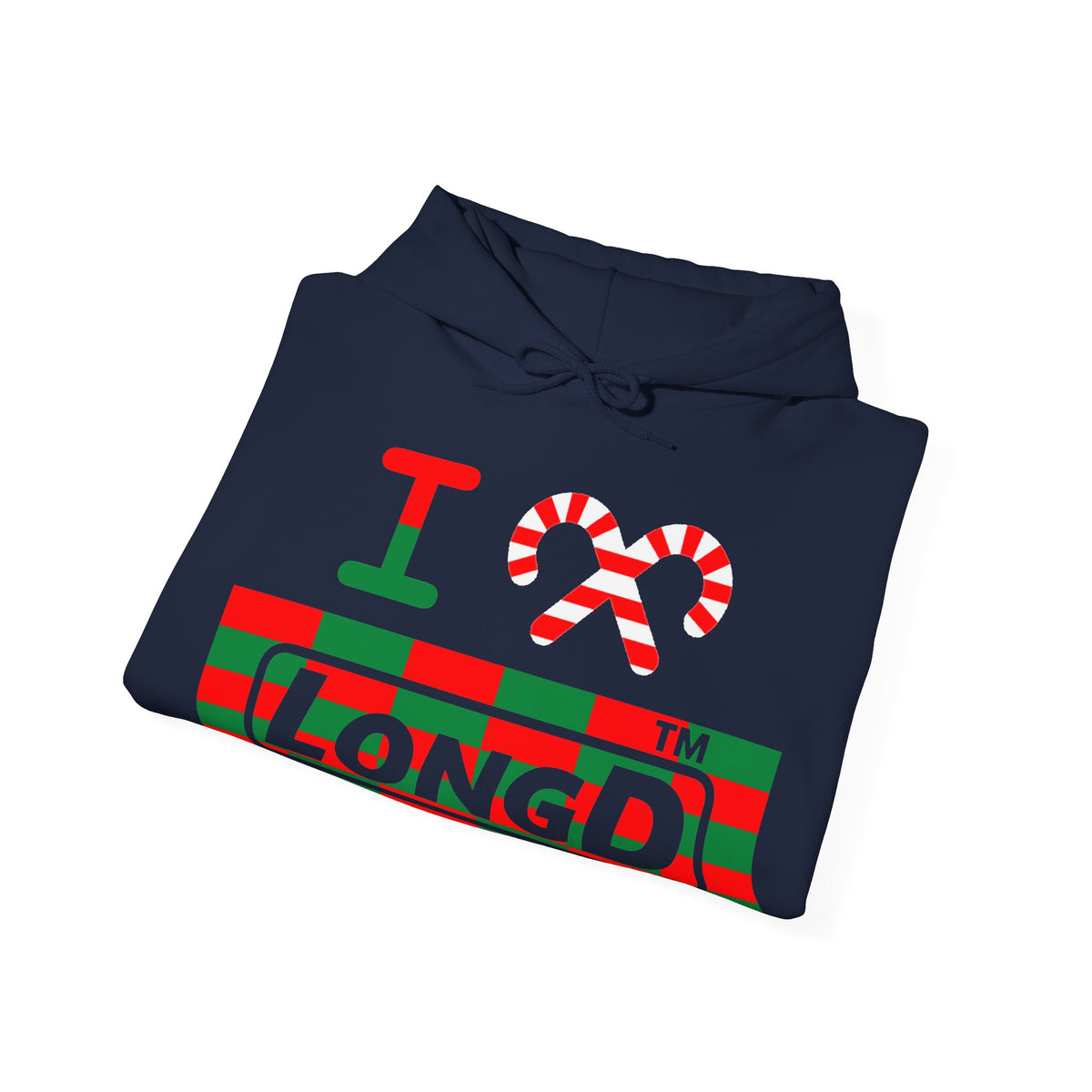 I candy cane LongD Tag negative tiled logo hoodie