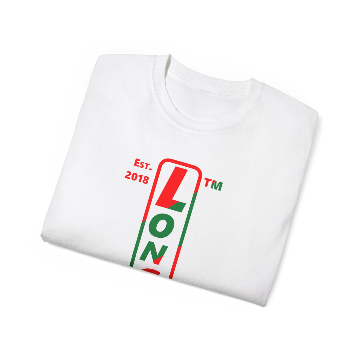LongD Hyde Park positive upright pixel-weighted 4-striped logo (Xmas colors) cotton tee